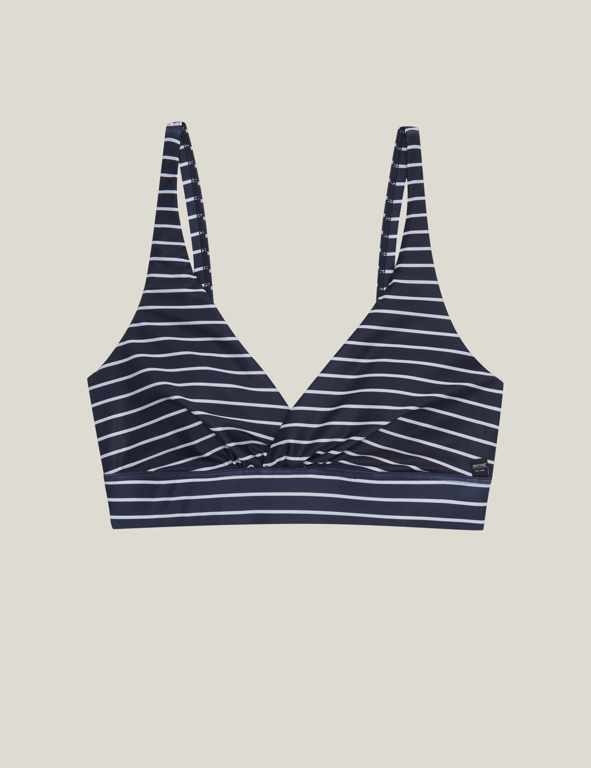 Regatta Women's Paloma Striped V-Neck Bikini Top - 18 - Navy Mix, Navy Mix