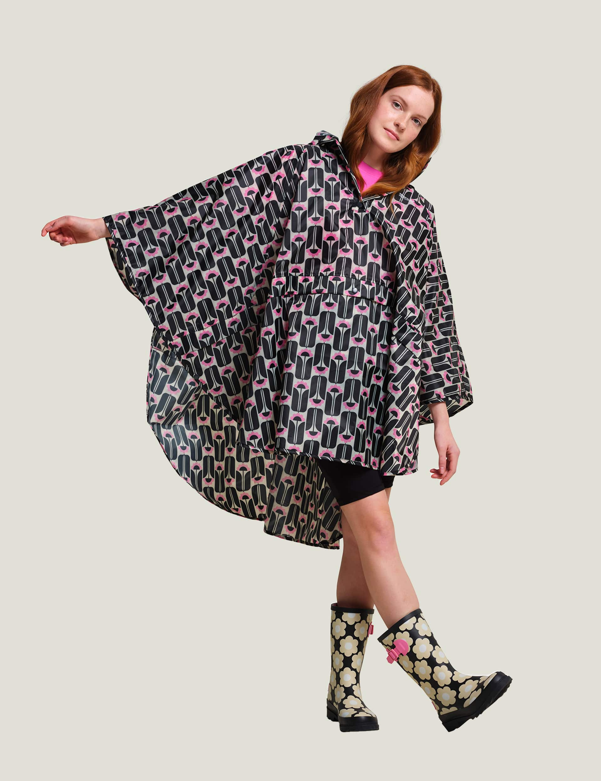 Regatta Women's Orla Kiely Festival Floral Poncho - Black Mix, Black Mix