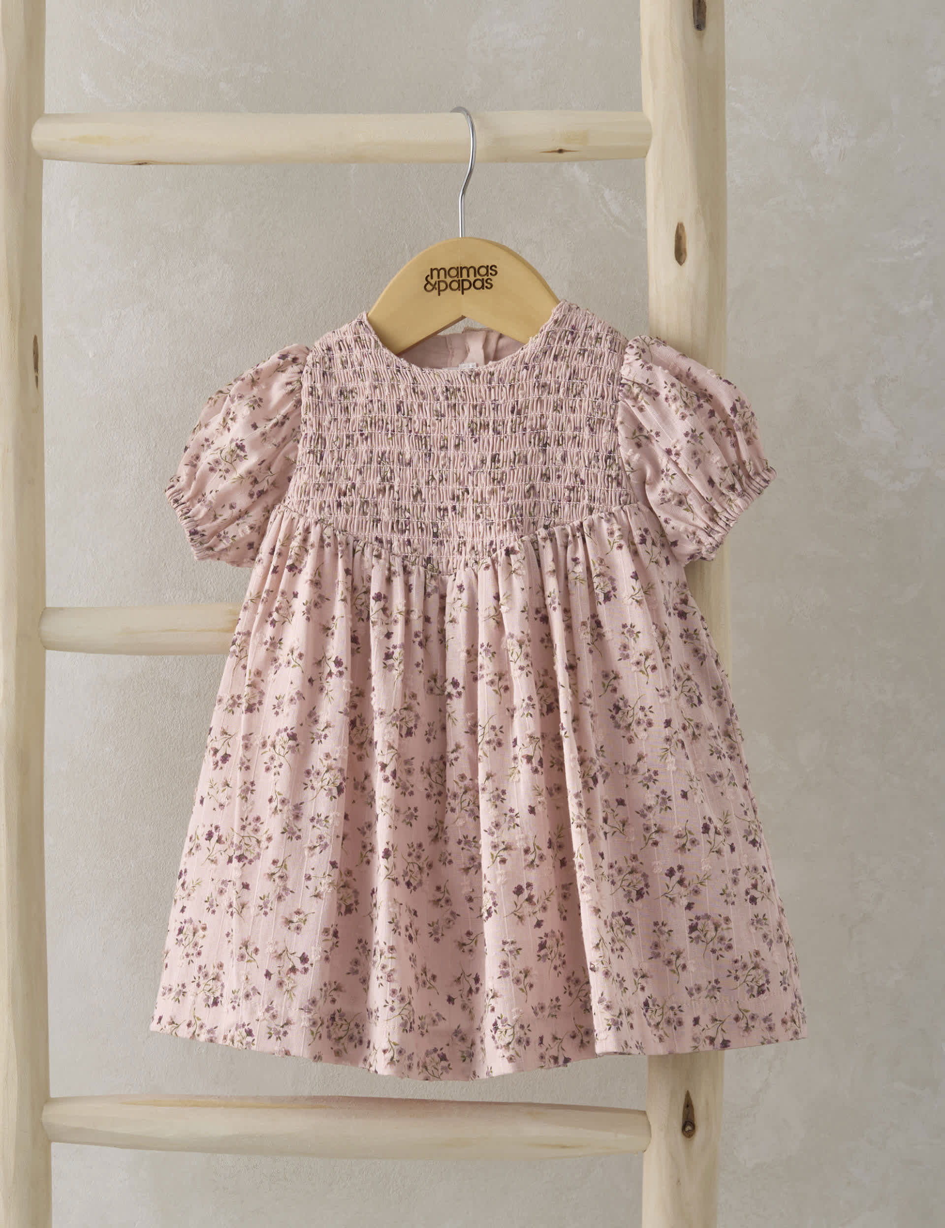 Mamas & Papas Newborn Girls Pure Cotton Ditsy Floral Dress (0-3 Yrs) - 12-18 - Pink, Pink