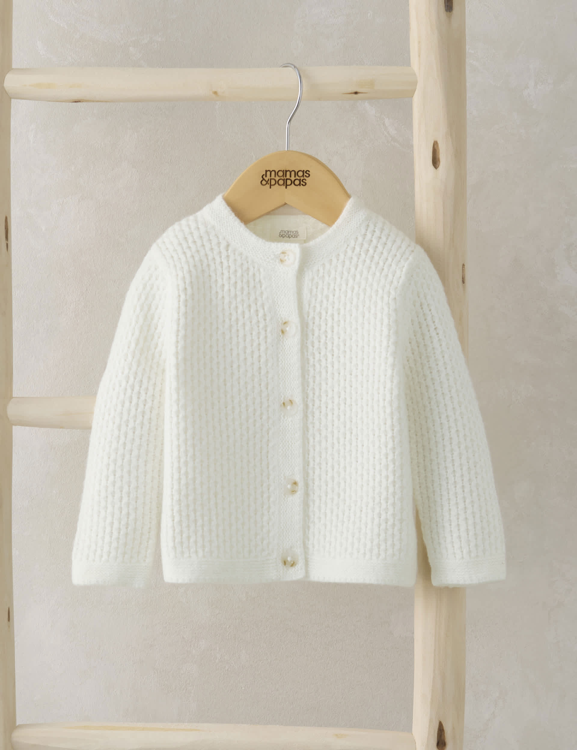 Mamas & Papas Knitted Cardigan (0-9 Mths) - UT1M - White, White