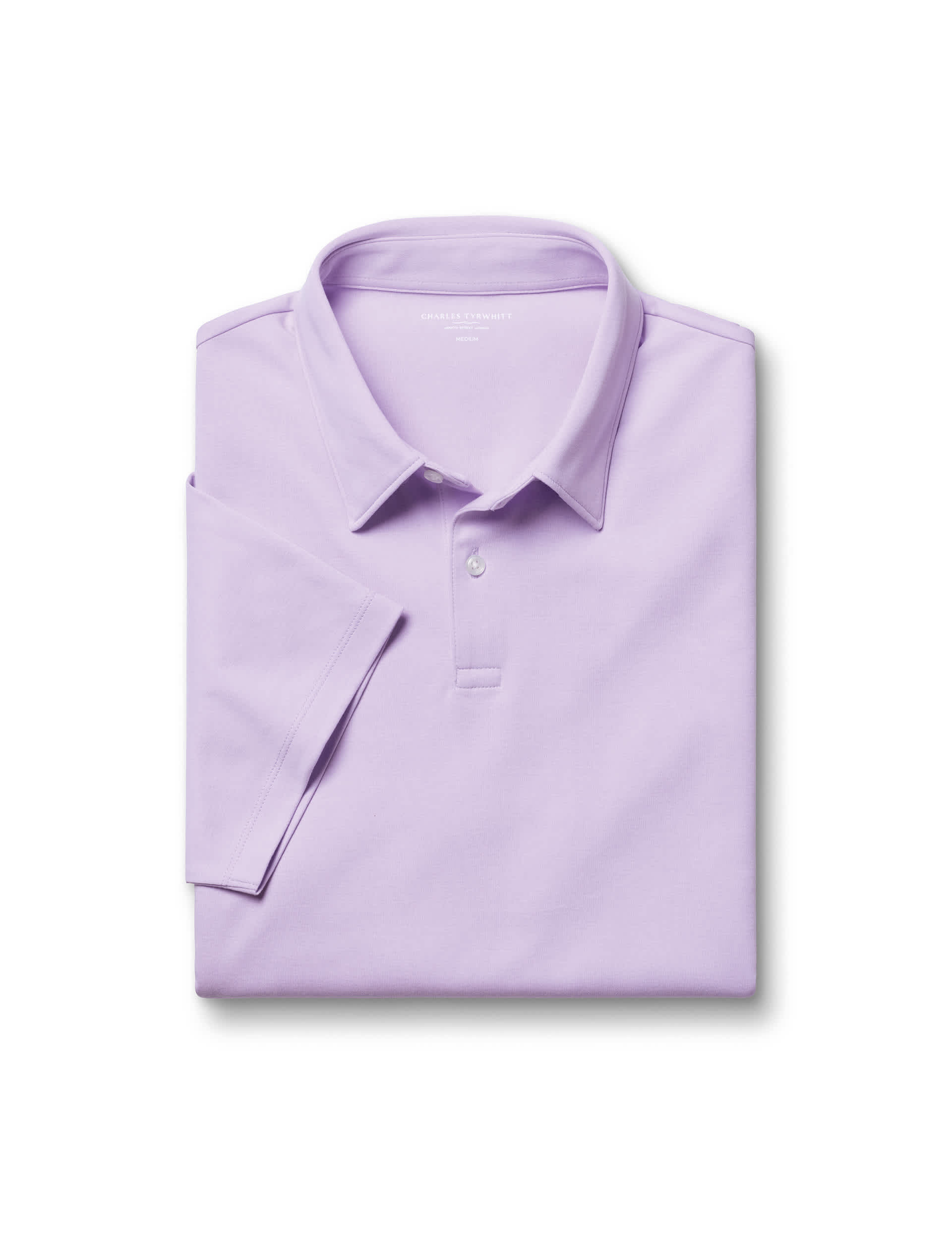 Charles Tyrwhitt Men's Pure Cotton Jersey Polo Shirt - Lilac, Ocean,French Navy,Lilac,Navy