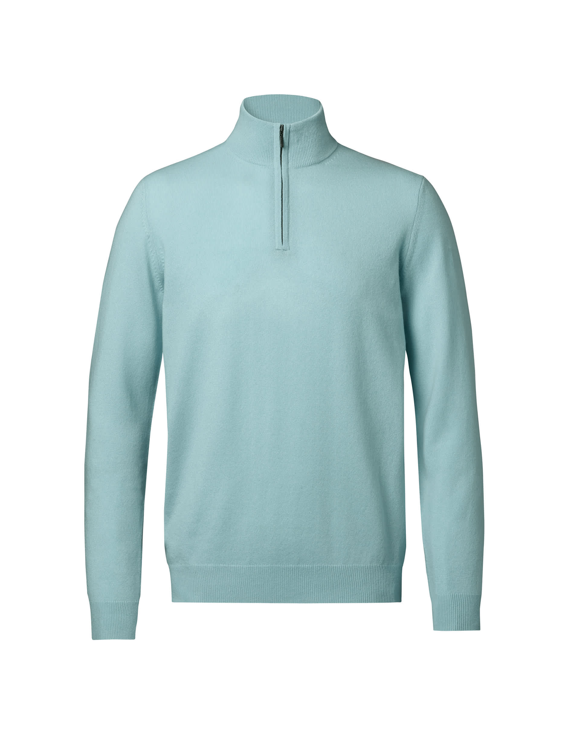 Charles Tyrwhitt Men's Pure Cashmere Half Zip Jumper - Green, Green,Cream