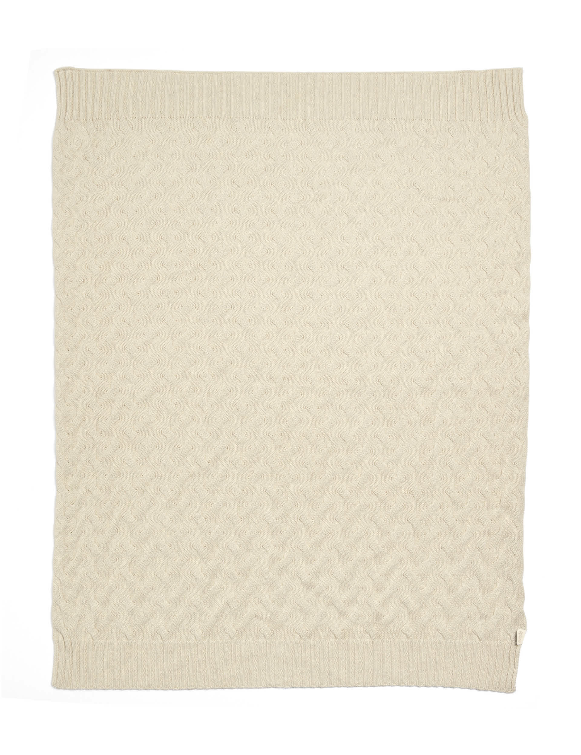 Mamas & Papas Pure Cotton Cable Knit Shawl - Cream, Cream