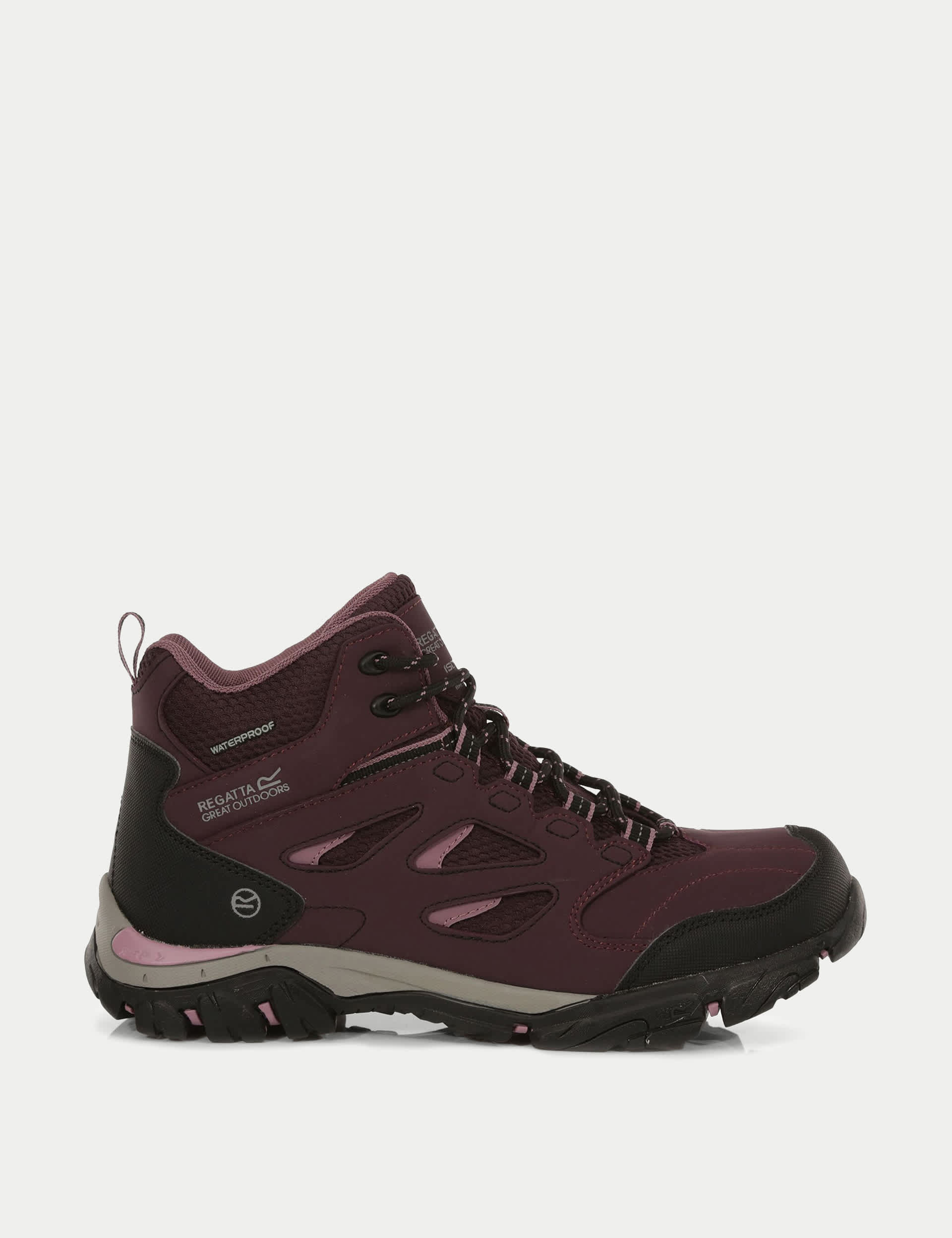 Regatta Women's Holcombe Waterproof Walking Boots - 5 - Burgundy, Black Mix,Burgundy