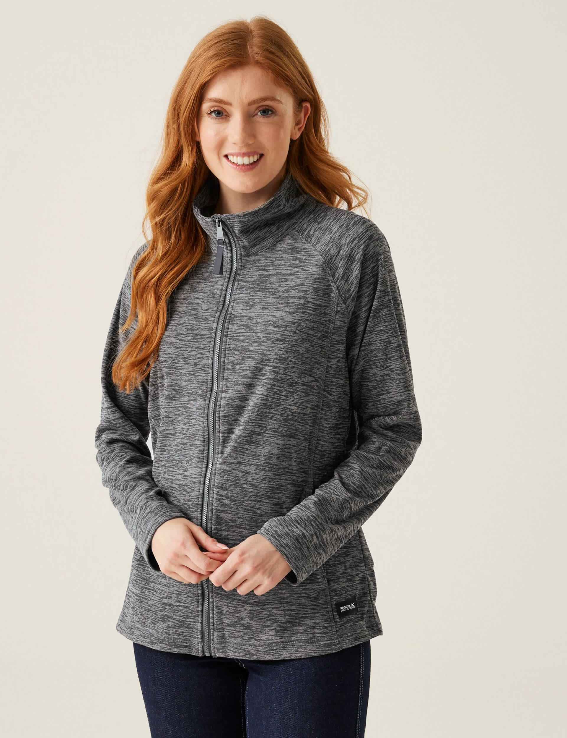 Regatta Women's Mayse Zip Up Funnel Neck Fleece - 12 - Dark Grey, Grey,Purple,Dark Grey,Navy