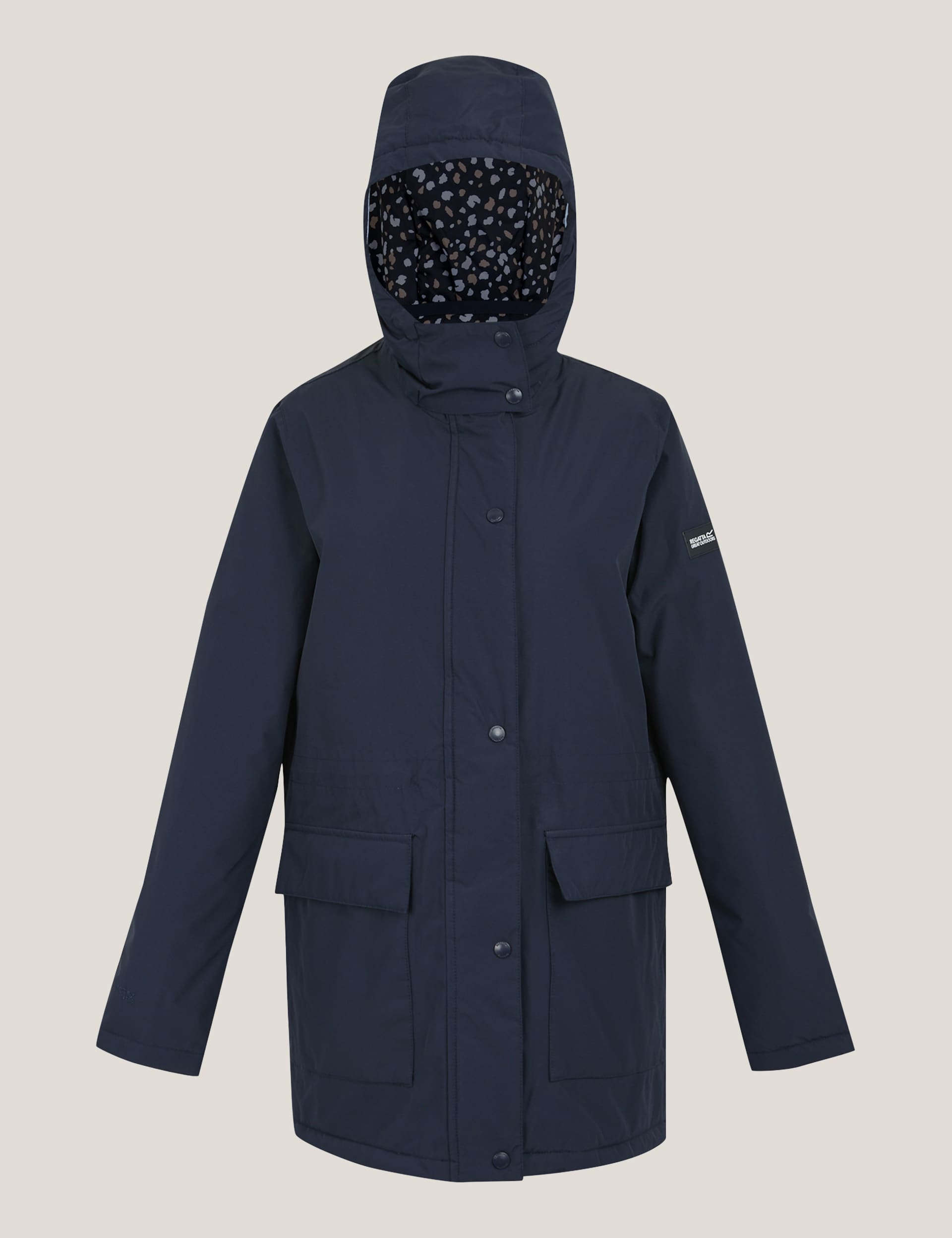 Regatta Women's Mireya Hooded Rain Jacket - 12 - Navy Mix, Navy Mix