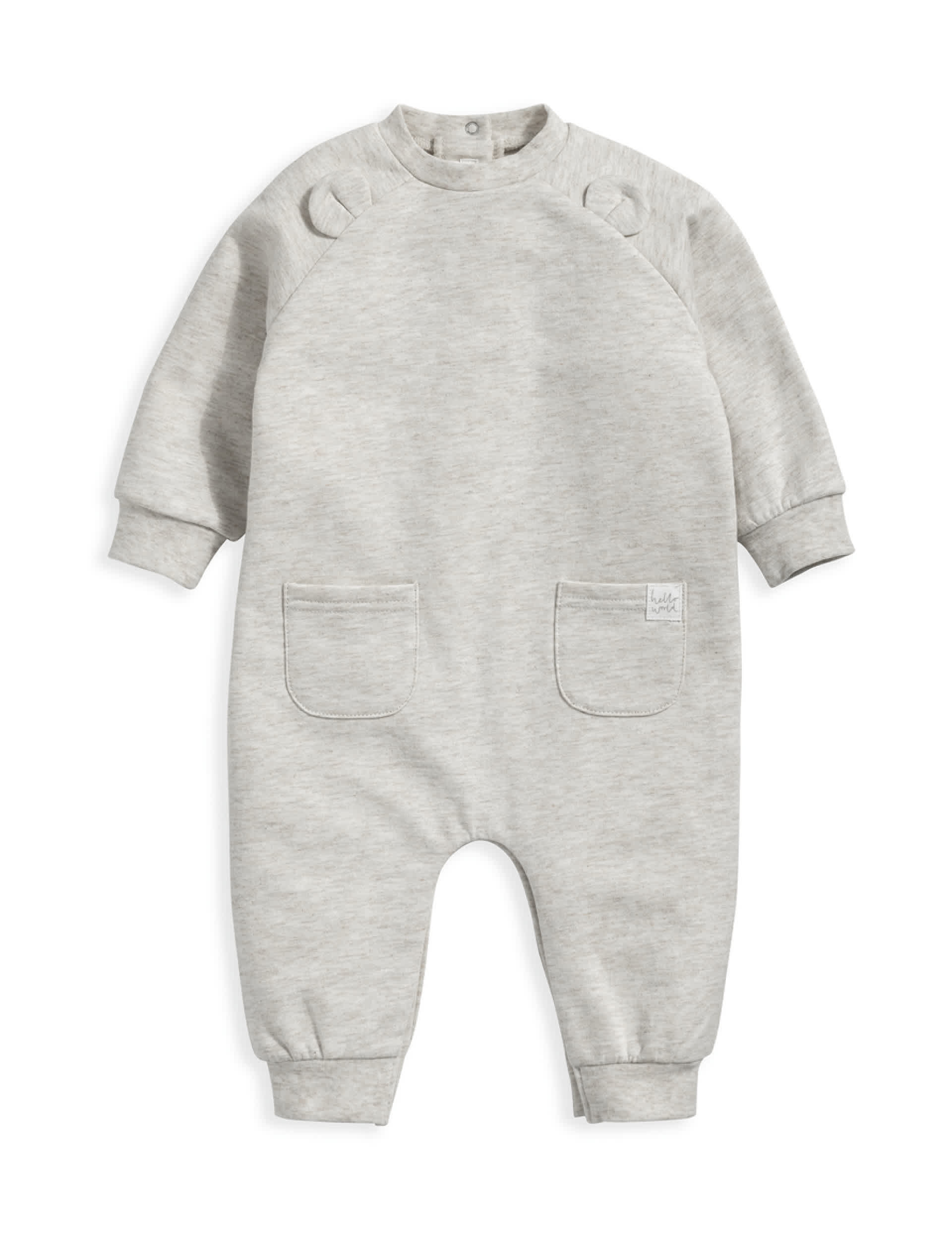 Mamas & Papas Pure Cotton Bear Ears Romper (7lbs-1 Yrs) - 0-3 M - Brown, Brown