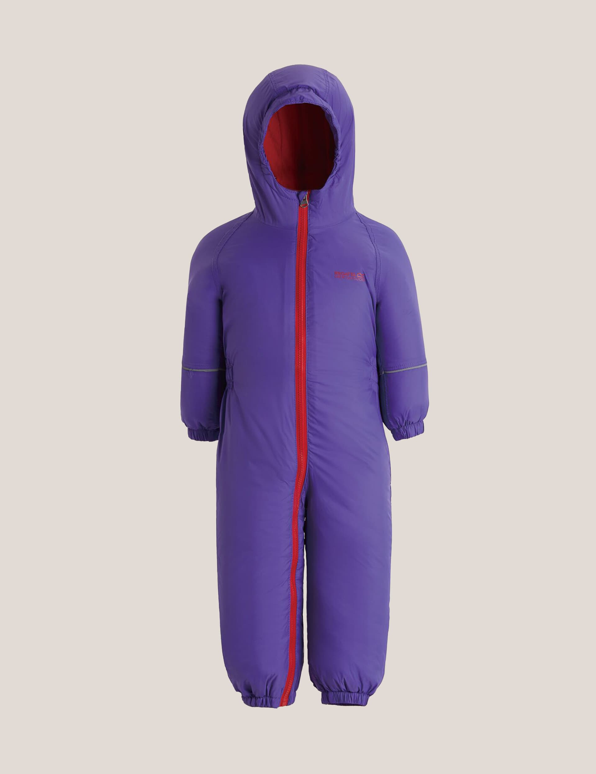 Regatta Girls Splosh III Hooded Puddlesuit (6 Mths-6 Yrs) - 2-3 Y - Purple, Purple