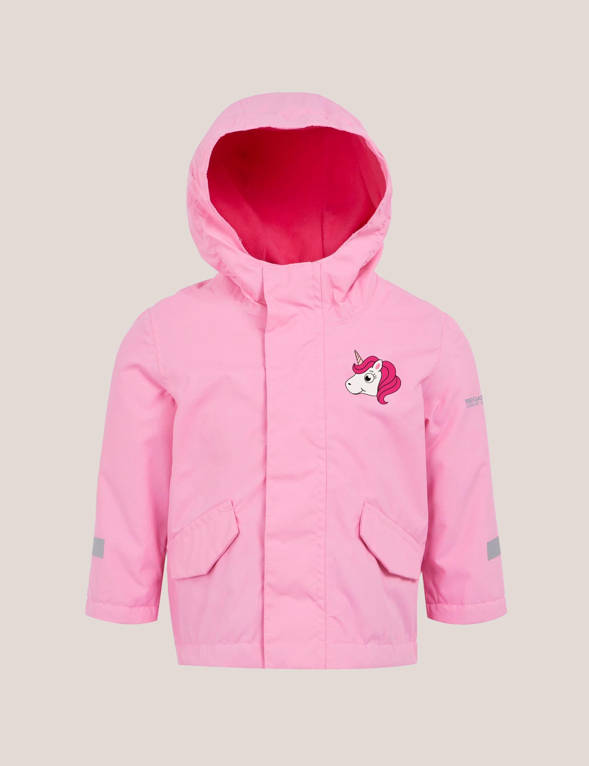 Regatta Girls Animal Rainy Day Hooded Spotted Raincoat (6 Mths-6 Yrs) - 2-3 Y - Pink, Lilac,Pink