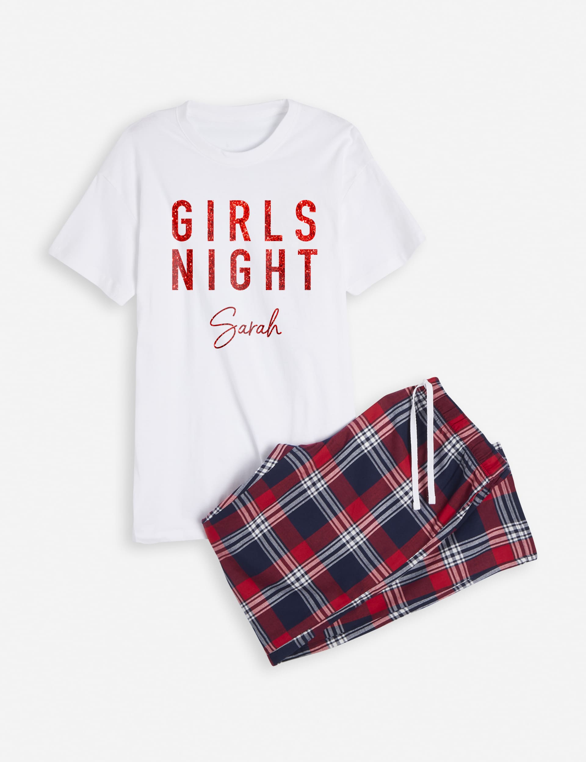 Personalised Ladies Girls Night Pyjamas by Dollymix - Red Mix, Red Mix