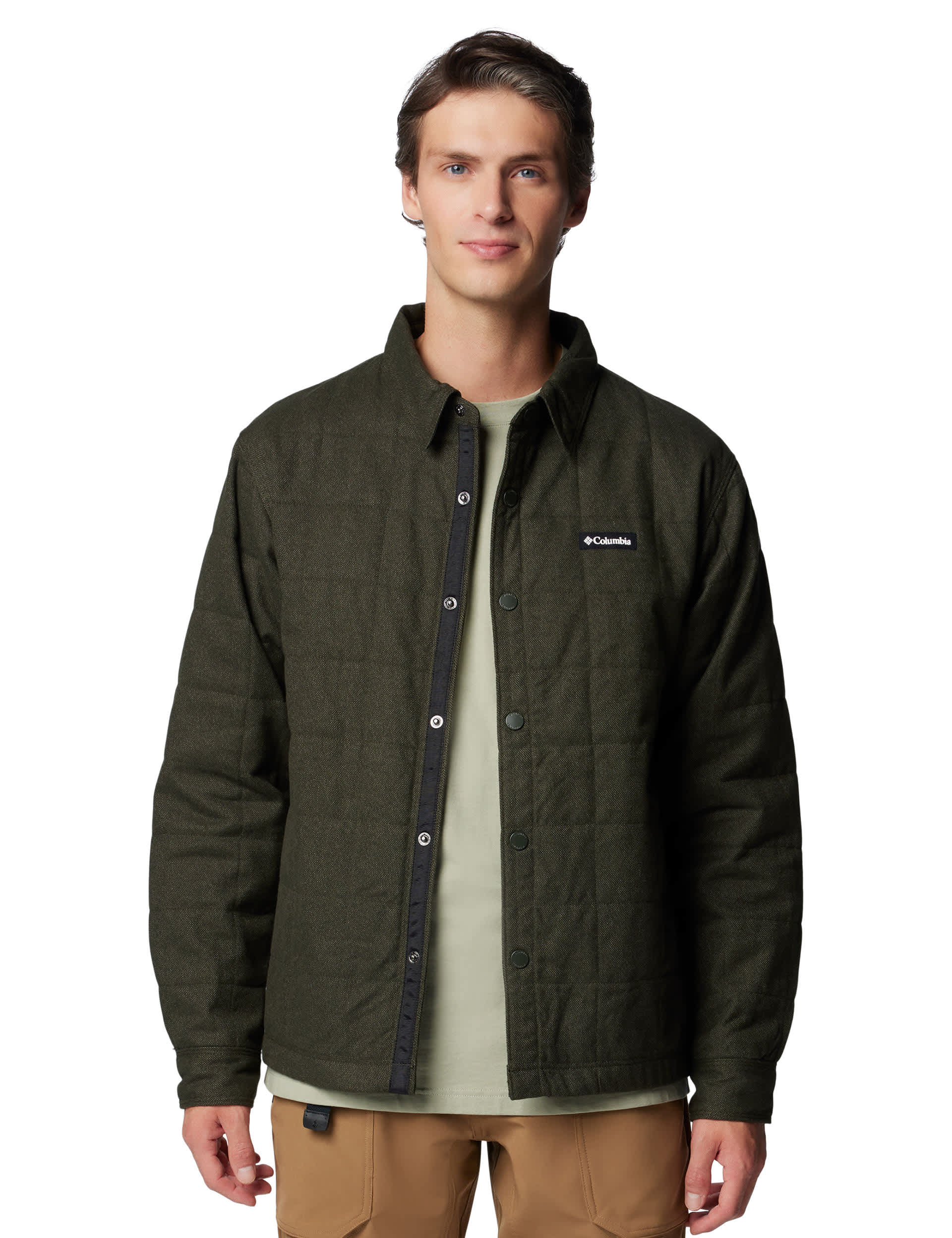 Columbia Men's Landroamer Pure Cotton Quilted Overshirt - XL - Dark Green, Dark Green