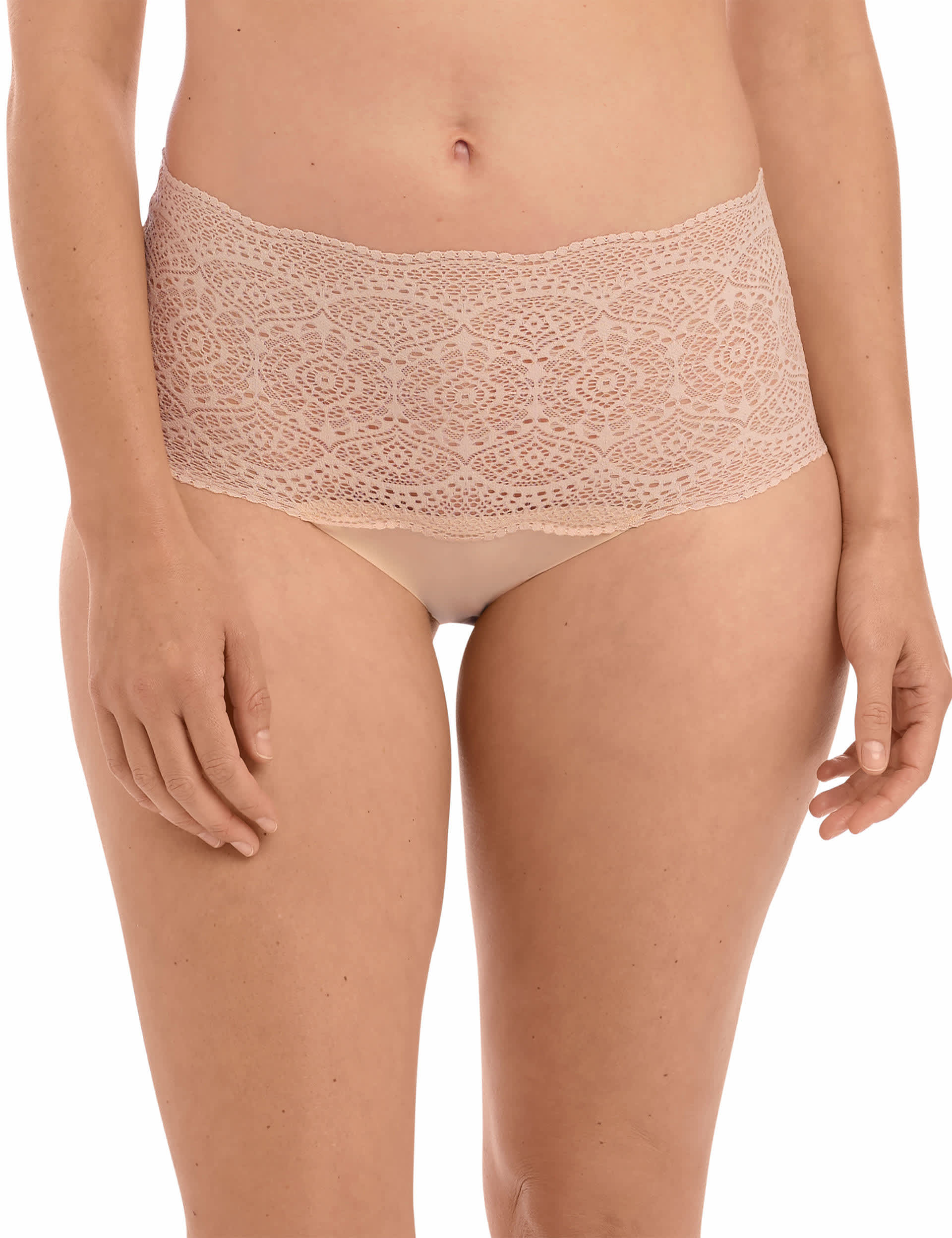 Fantasie Women's Lace Ease High Waisted Full Briefs - Beige, Black,Beige