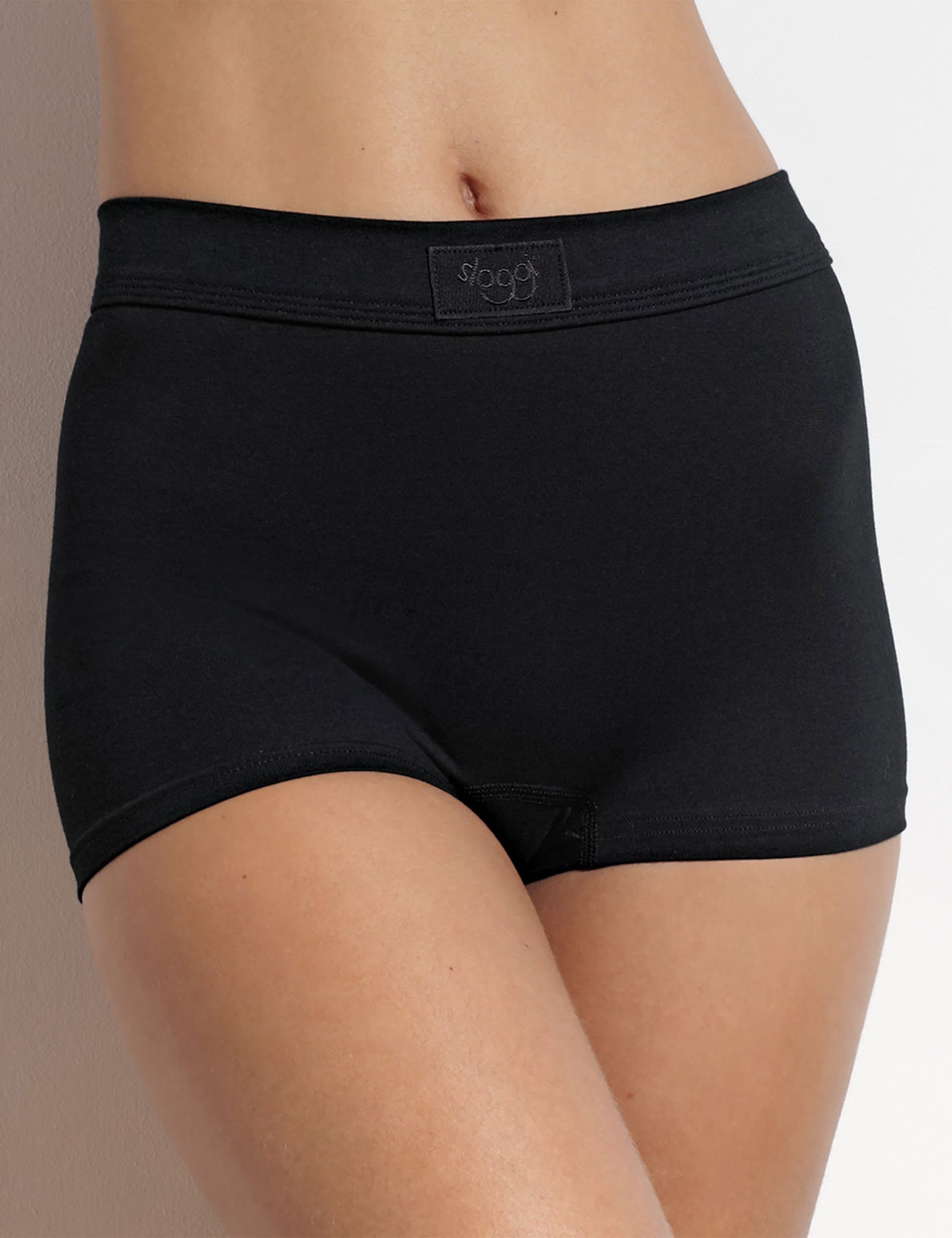 Sloggi Women's Double Comfort Cotton Rich High Rise Shorts - 14 - Black, Black