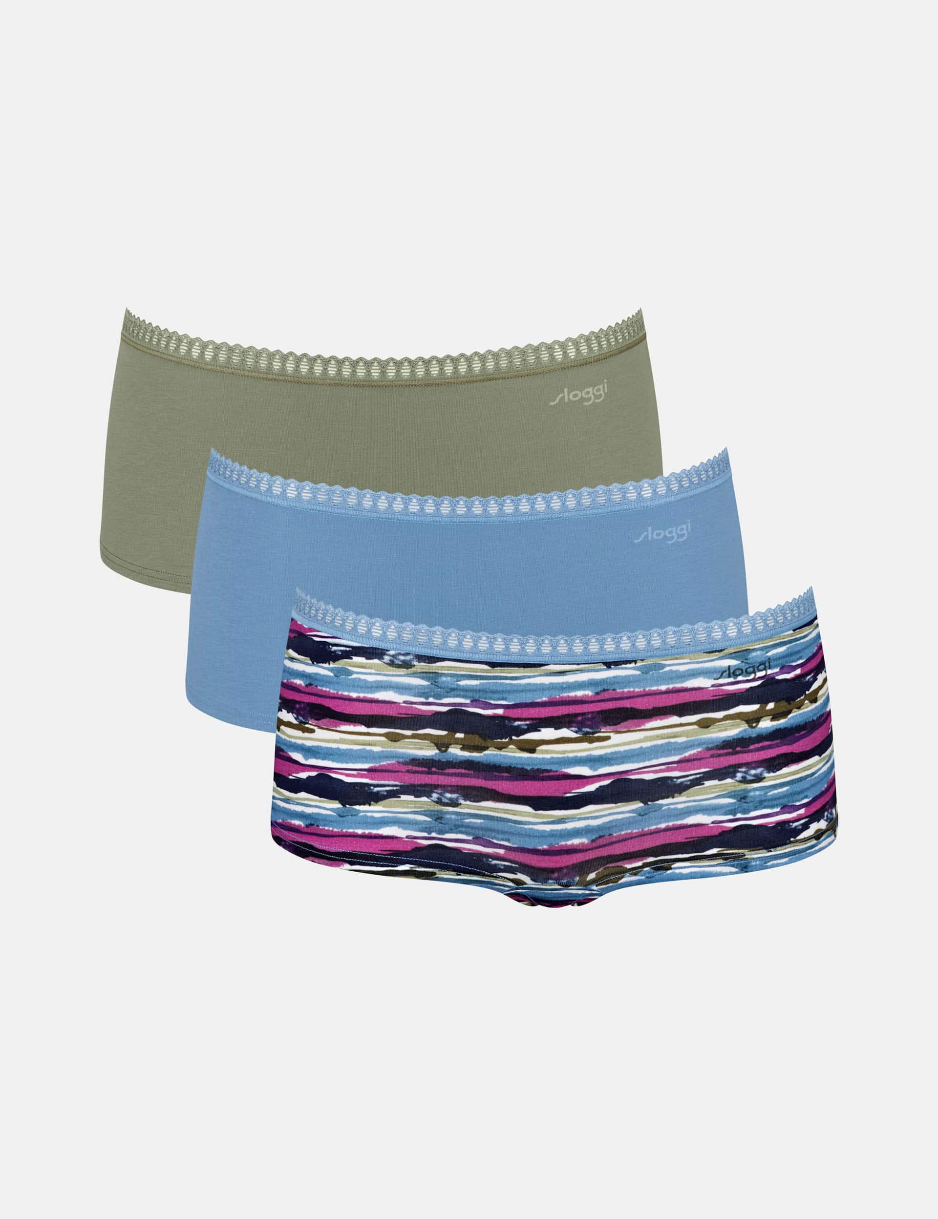 Sloggi Women's 3pk Go Crush Cotton Rich Low Rise Shorts