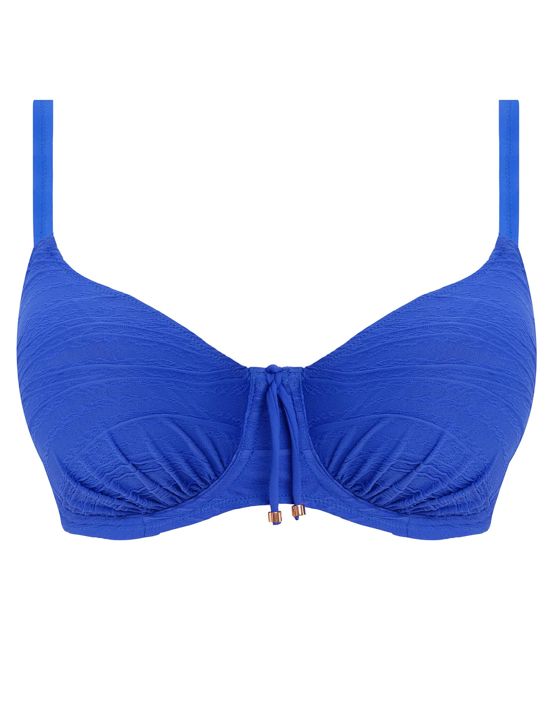 Fantasie Women's Beach Waves Wired Scoop Neck Bikini Top D-H - 38E - Blue, Blue