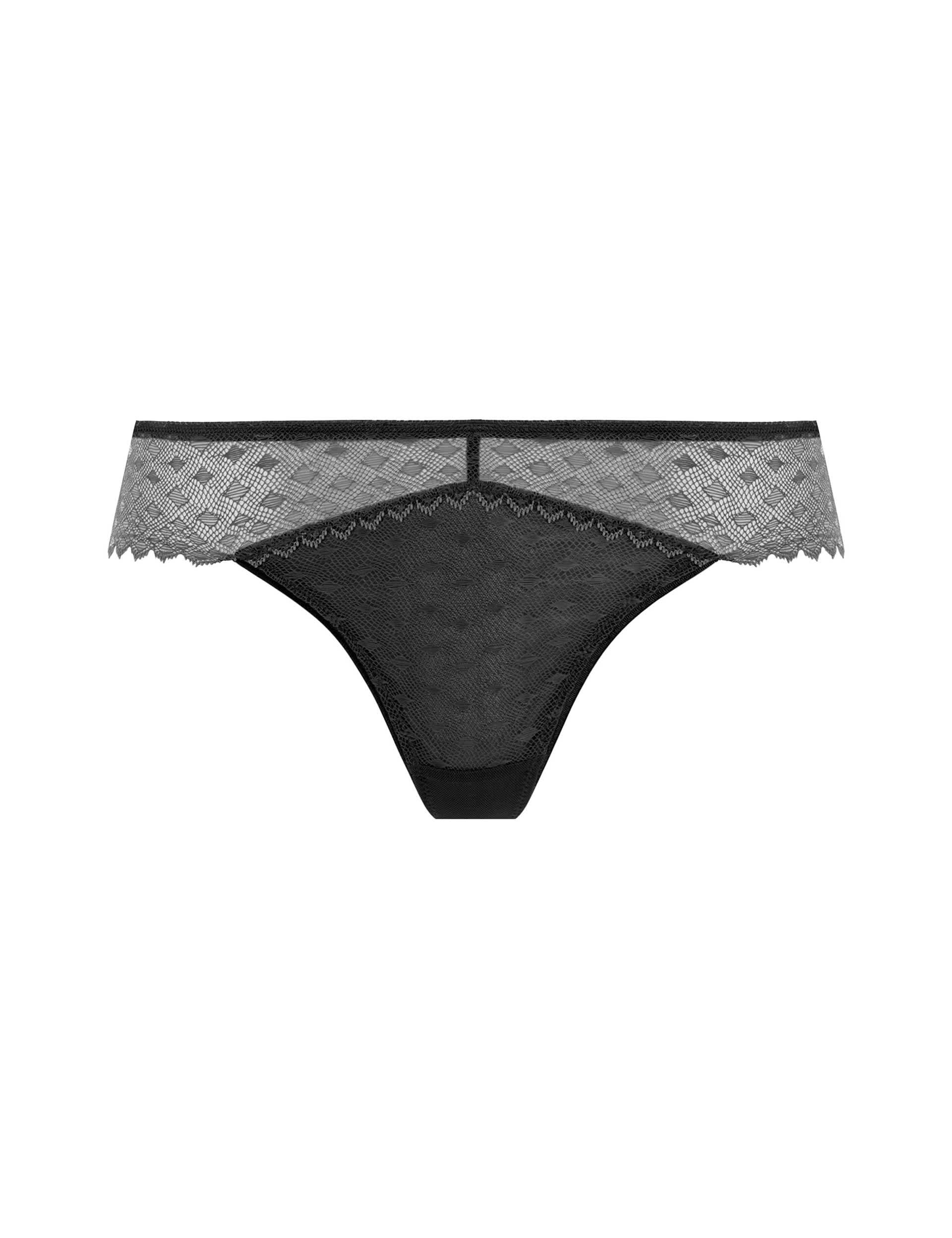 Freya Women's Signature No VPL Lace Brazilian Knickers - Black, White,Black