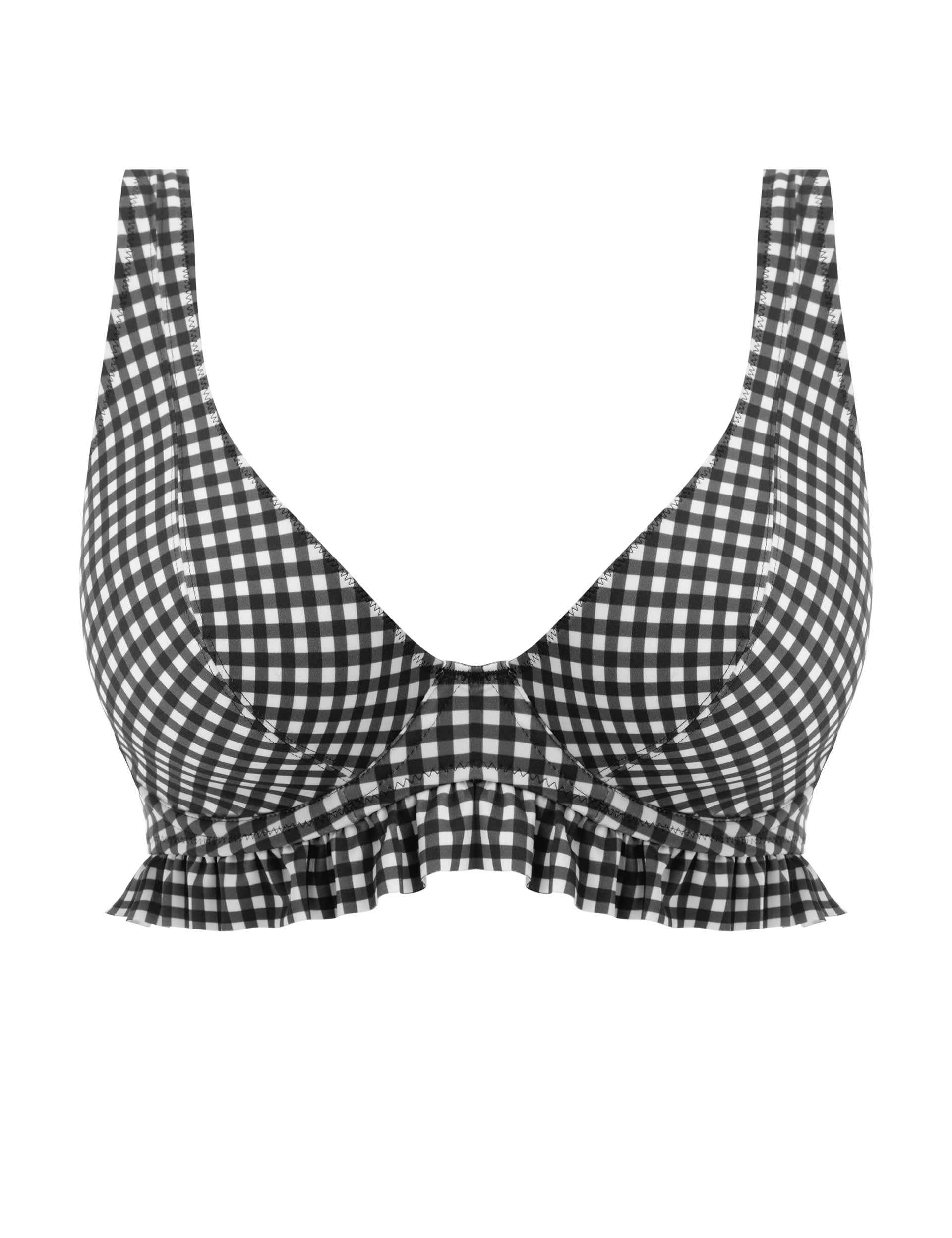 Freya Women's Check In Gingham Wired Bikini Top - 36HH - Black Mix, Black Mix