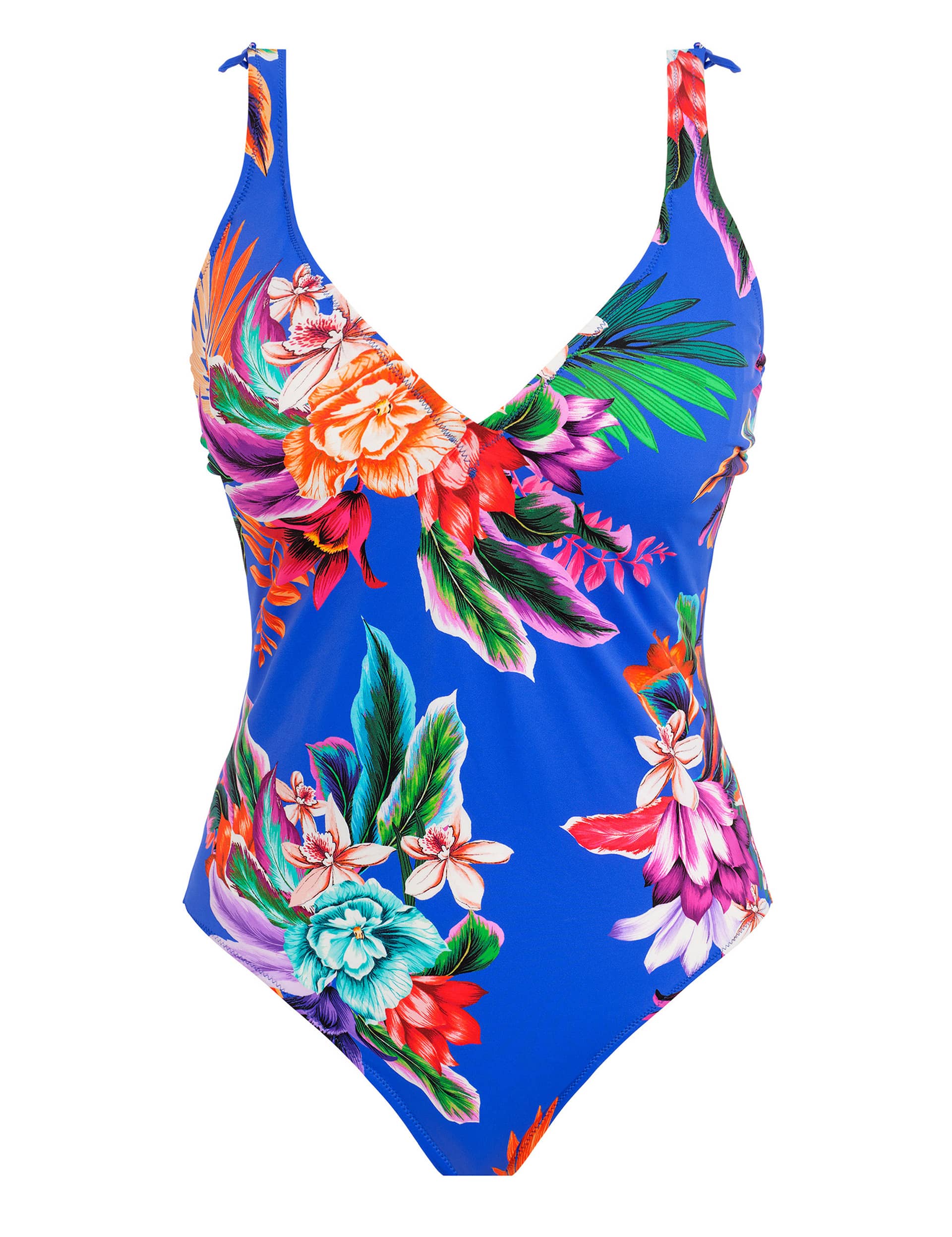 Fantasie Women's Halkidiki Floral Wired Plunge Swimsuit - 32D - Blue Mix, Blue Mix