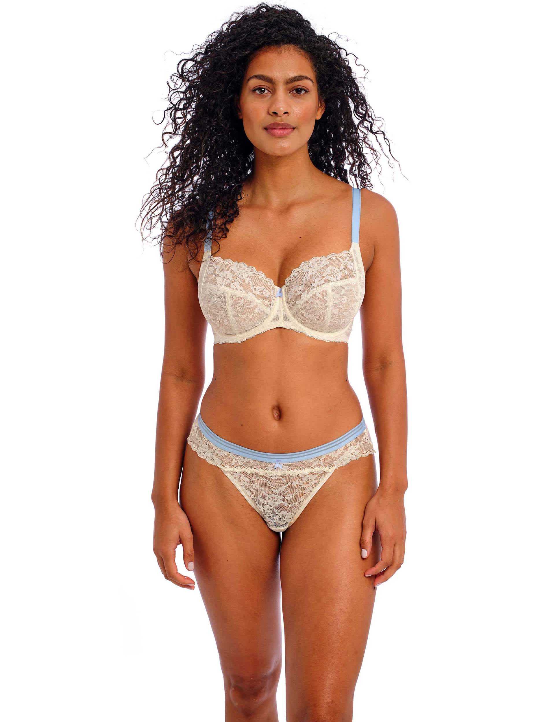 Freya Women's Offbeat Lace Brazilian Knickers - M - White Mix, White Mix