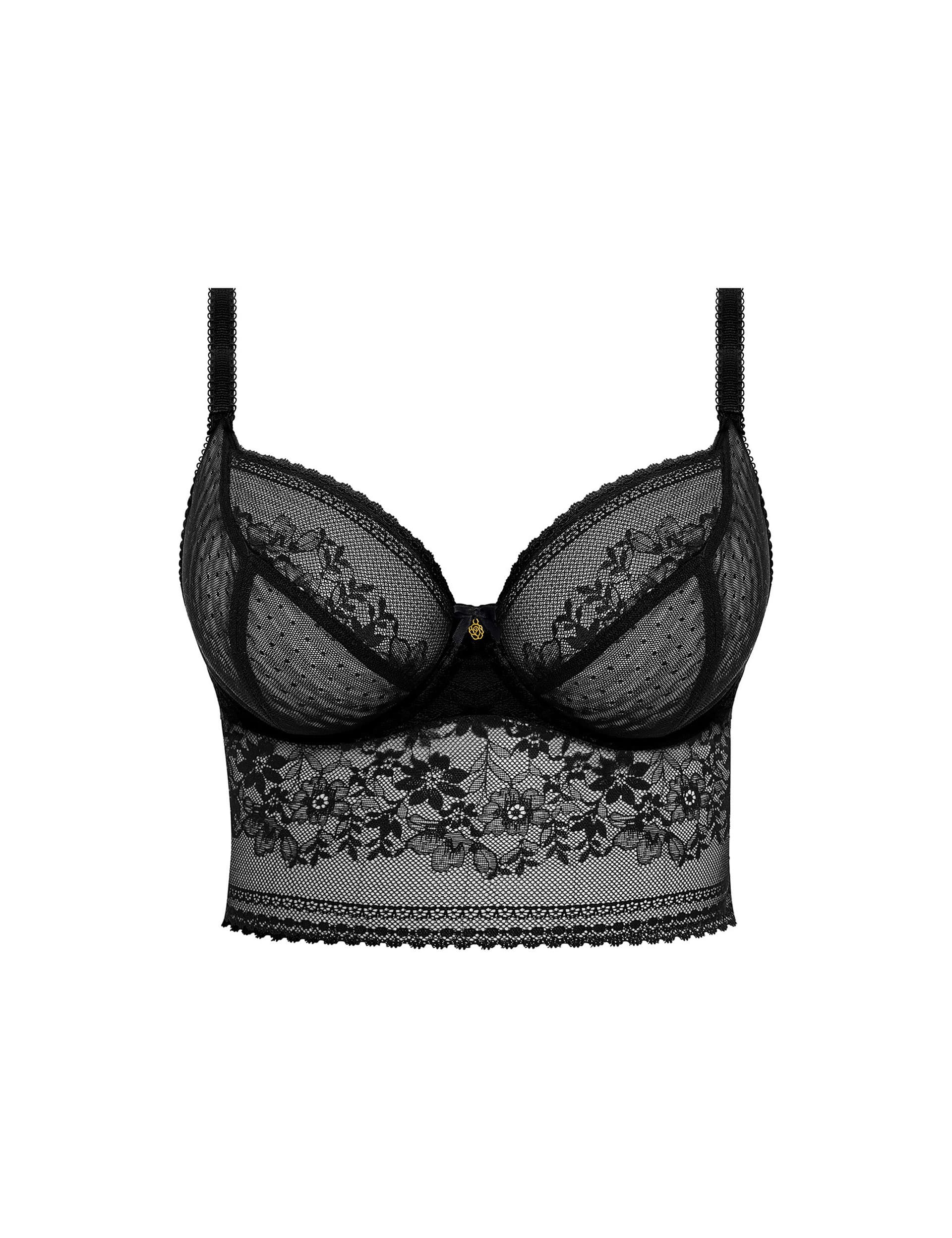 Freya Women's Sydnie Wired Longline Bra (D-FF) - 36E - Black, Black