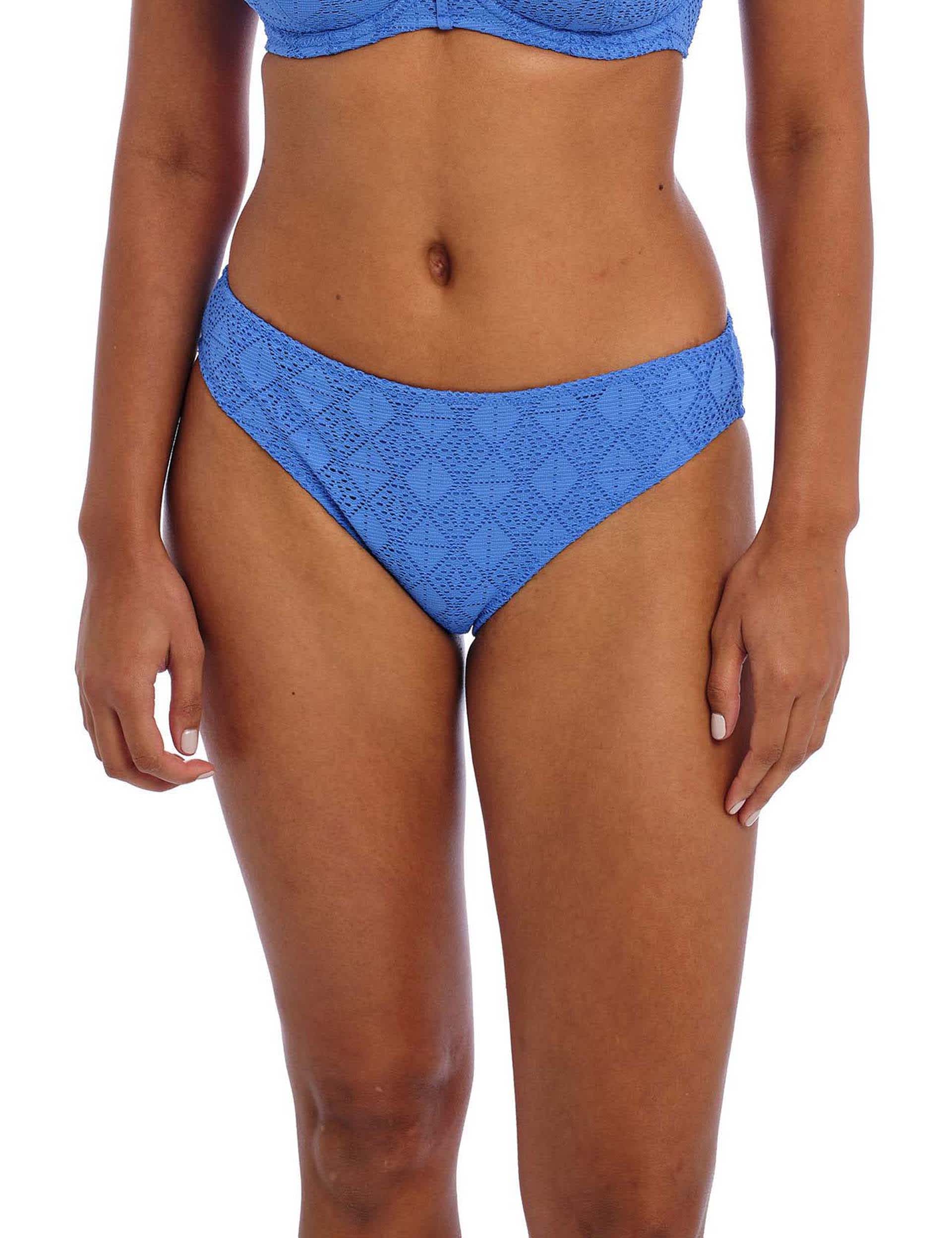 Freya Women's Nomad Nights Textured Bikini Bottoms - Blue, Black,Blue