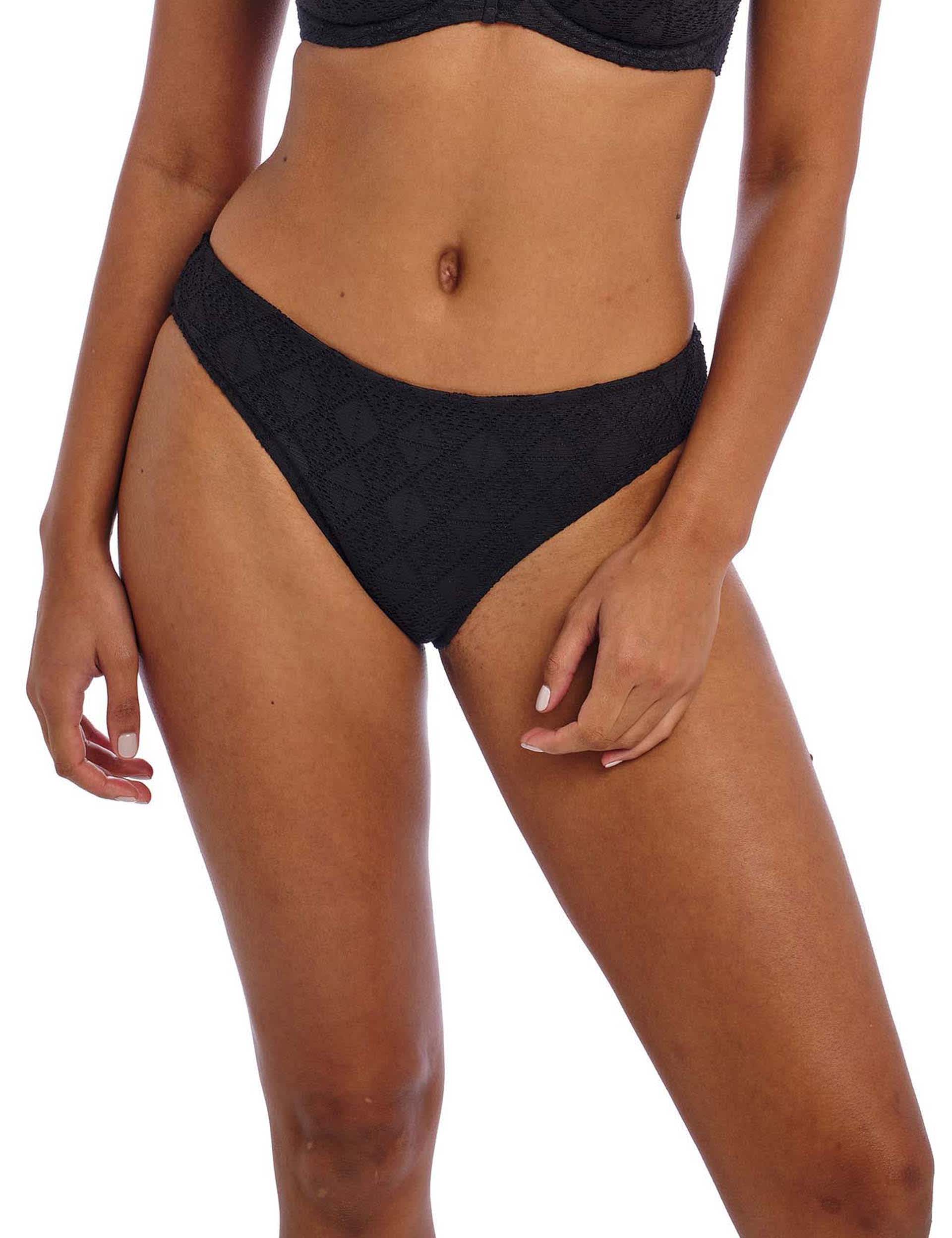 Freya Women's Nomad Nights Textured Bikini Bottoms - Black, Black,Blue