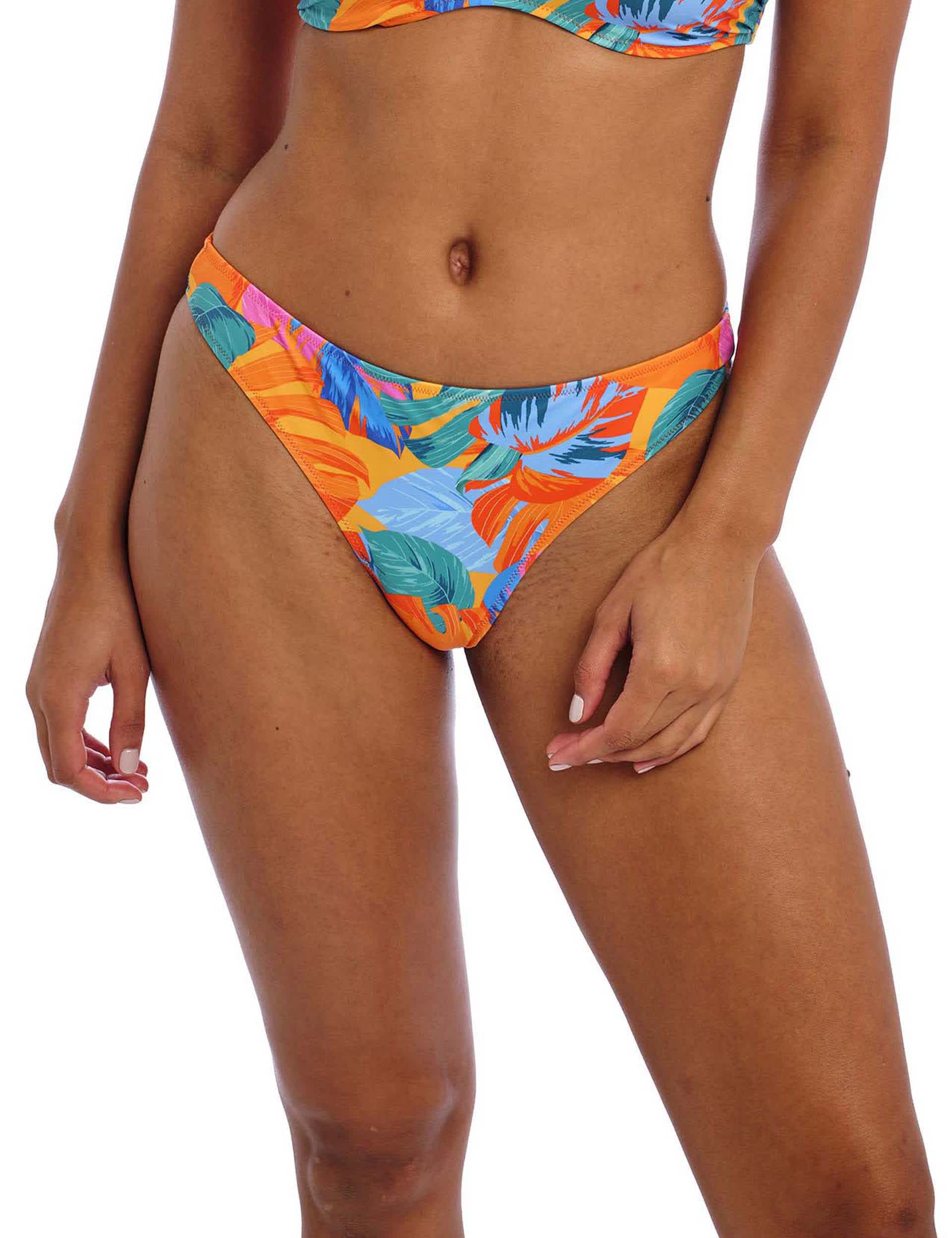 Freya Women's Aloha Coast Printed Brazilian Bikini Bottoms - Orange Mix, Orange Mix