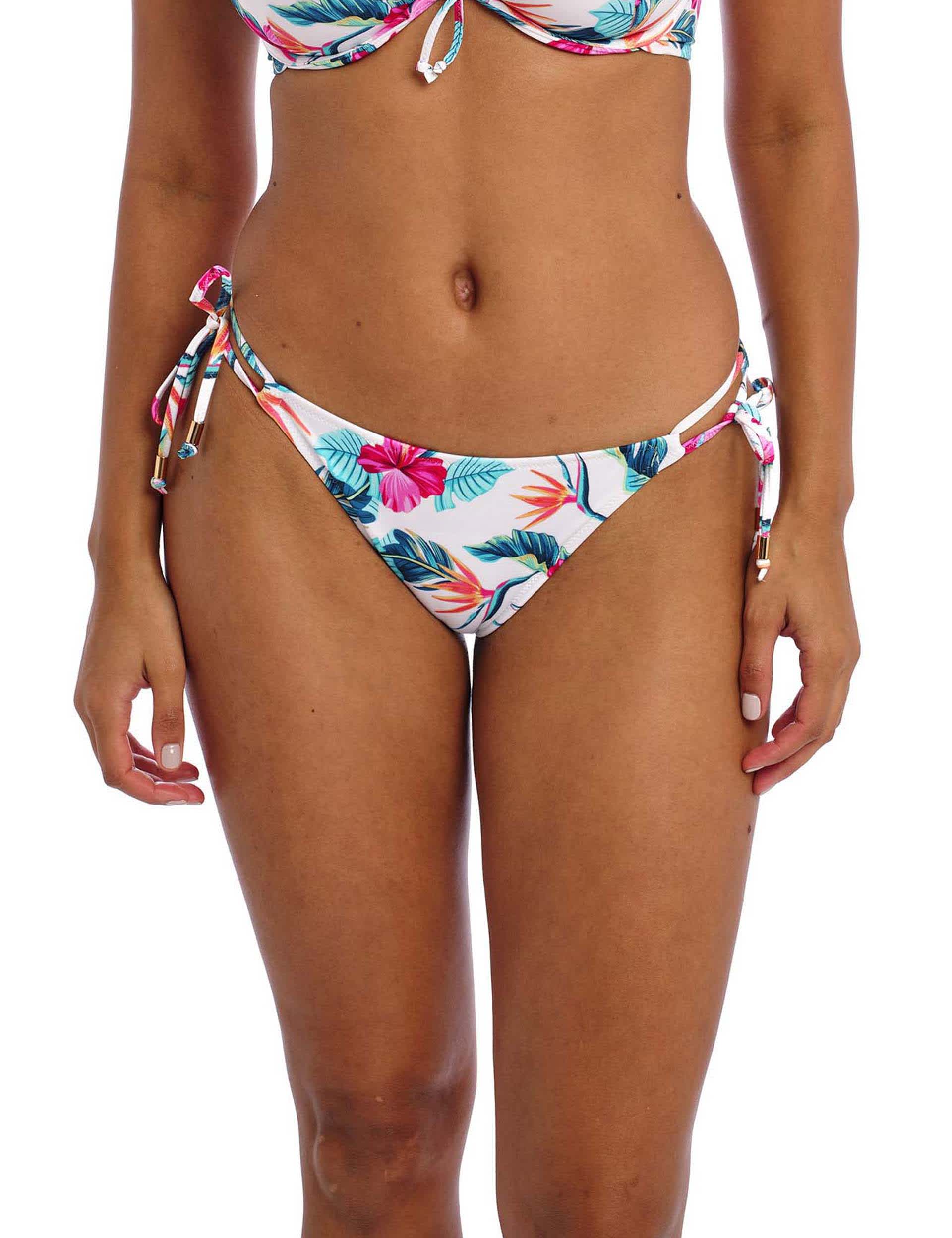 Freya Women's Palm Paradise Tie Side Bikini Bottoms - XL - White, White