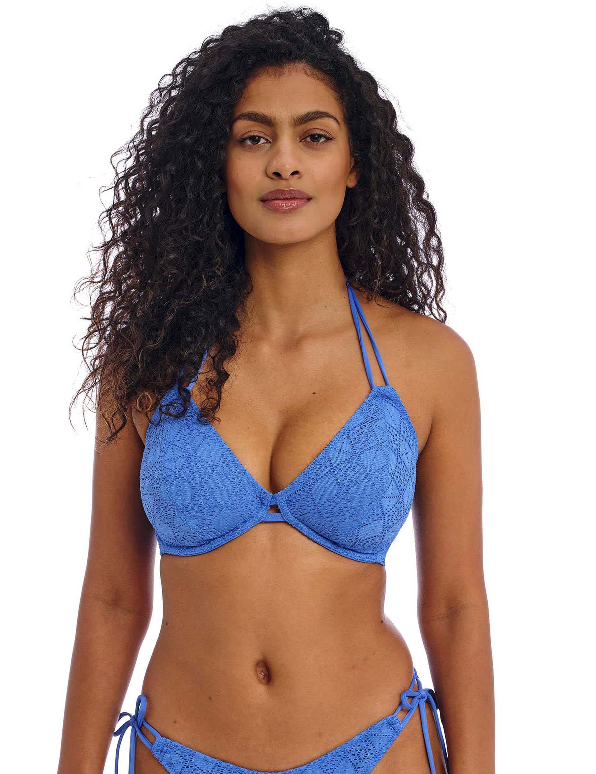 Freya Women's Nomad Nights Wired Plunge Bikini Top - 36E - Blue, Black,Blue