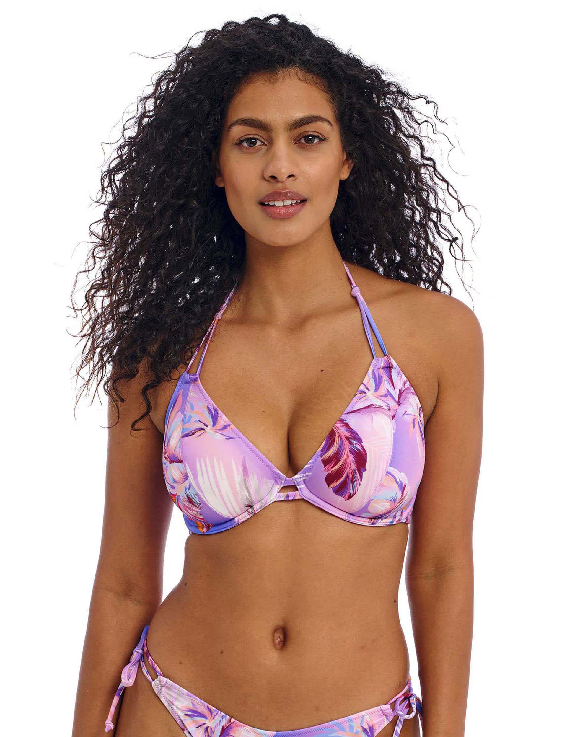 Freya Women's Miami Sunset Wired Plunge Bikini Top - 36D - Purple Mix, Purple Mix