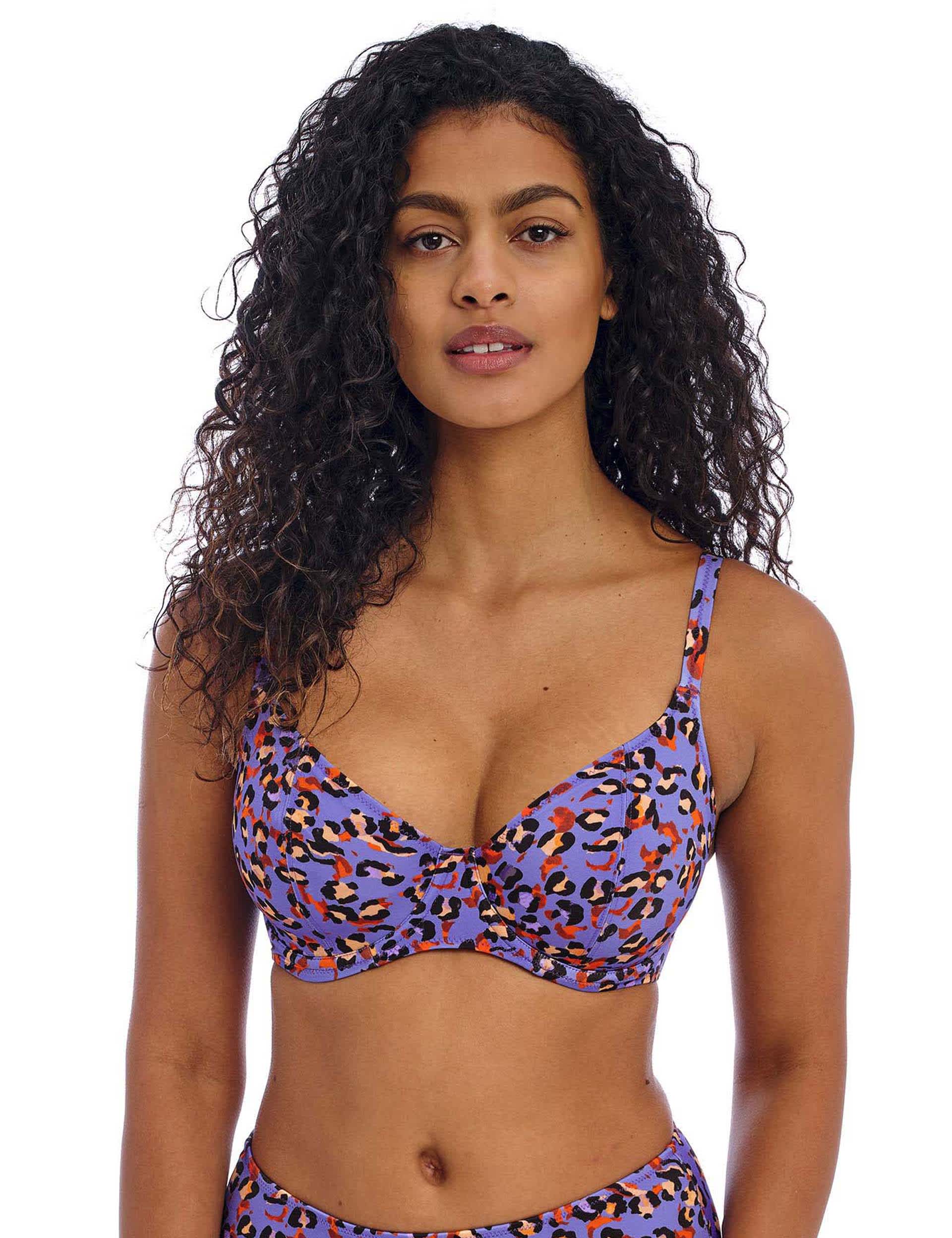 Freya Women's Santiago Nights Wired Plunge Bikini Top - 30F - Purple Mix, Purple Mix