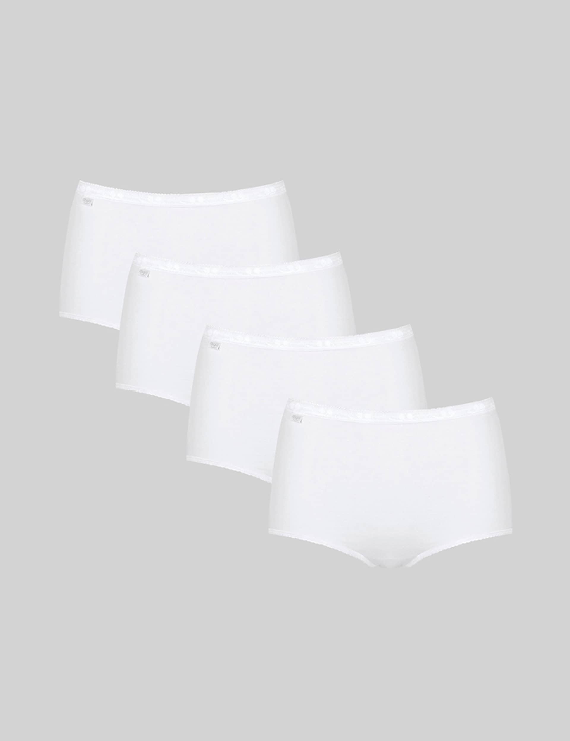 Sloggi Women's 4pk Basic+ Maxi Cotton Rich Full Briefs - 14 - White, White,Black