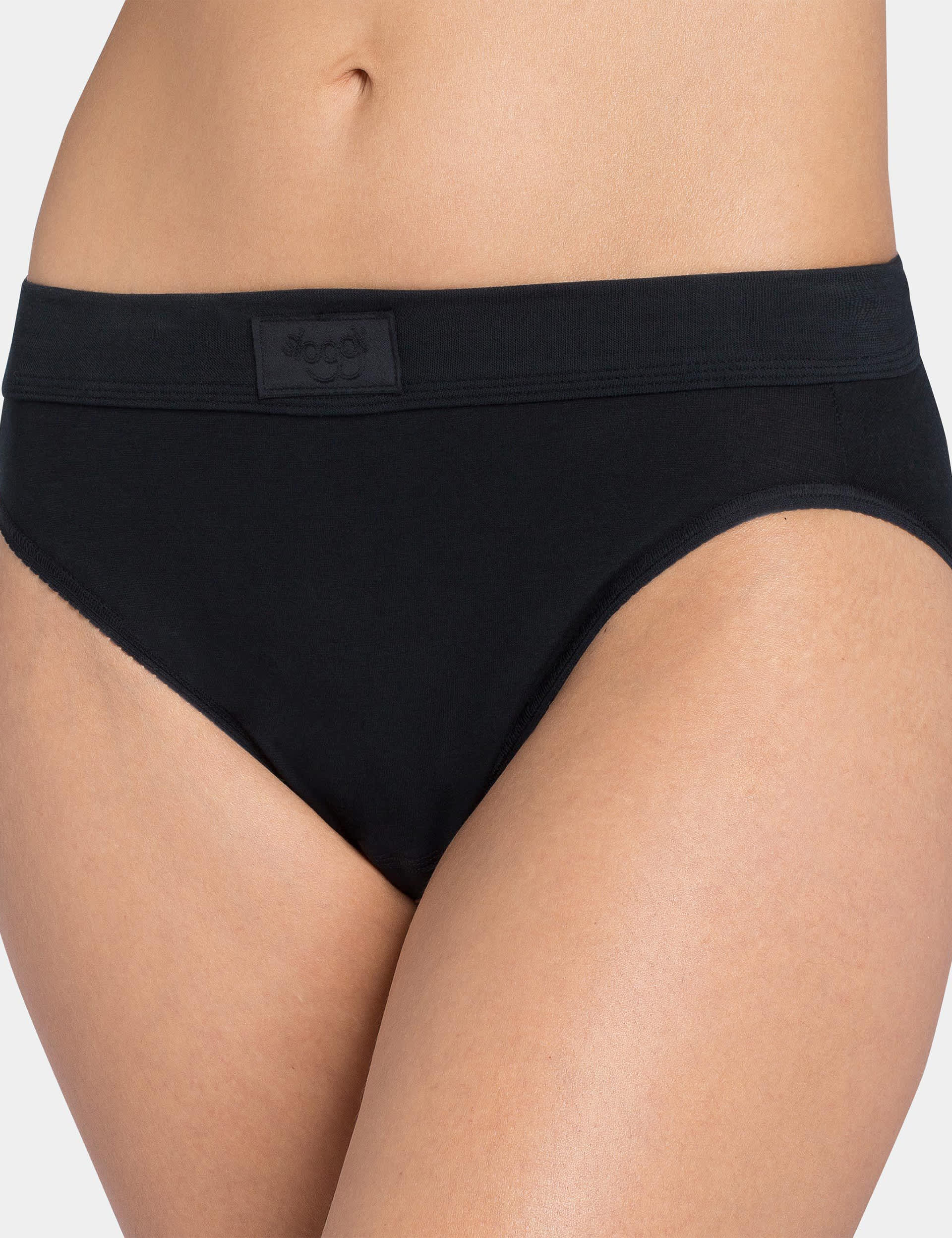 Sloggi Women's Double Comfort Cotton Rich Tai Briefs - 12 - Black, White,Black