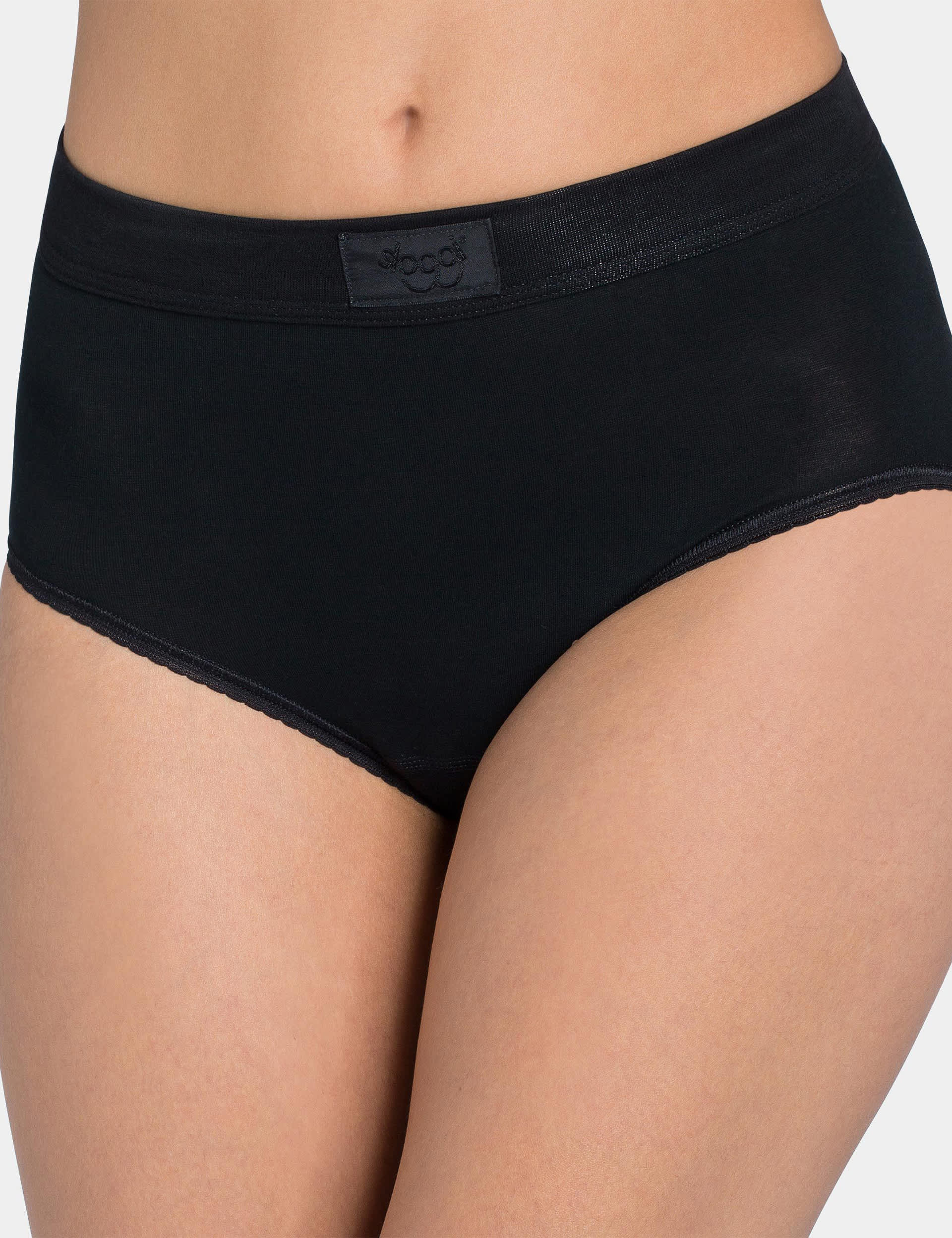 Sloggi Women's Double Comfort Cotton Rich Maxi Briefs - 16 - Black, Black,White