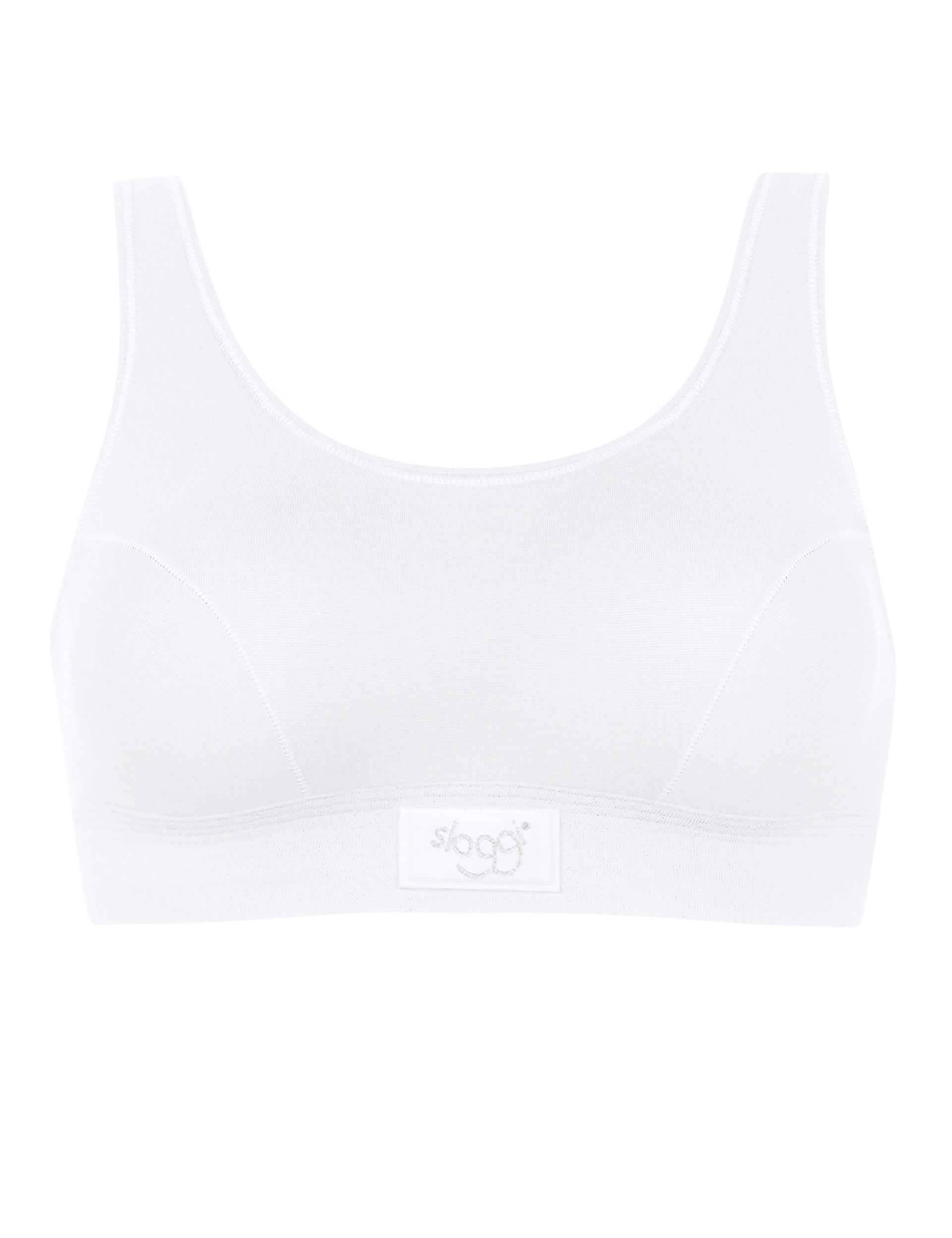 Sloggi Women's Double Comfort Cotton Rich Sleeveless Sports Bra - 40 - White, Black,White