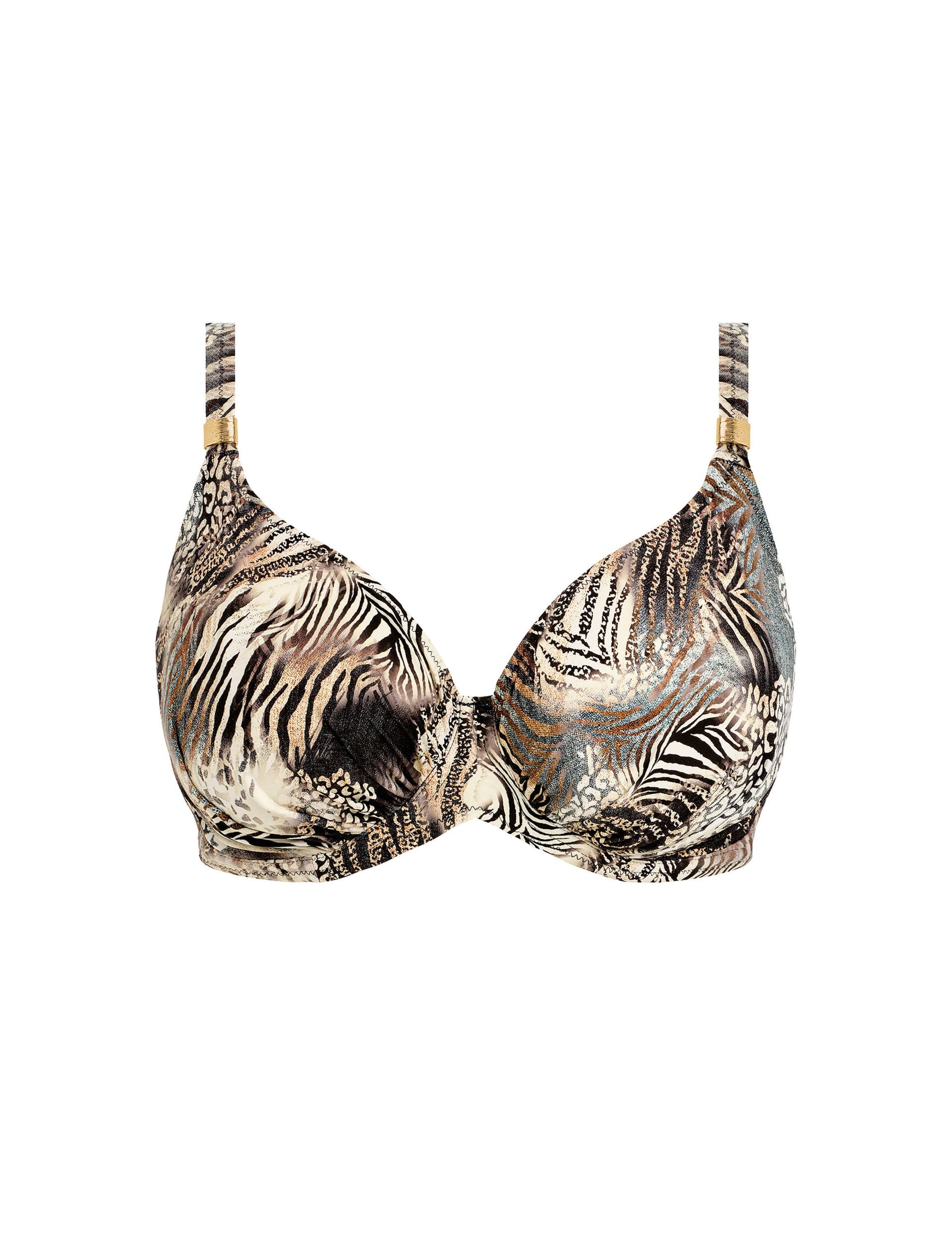 Fantasie Women's Seraya Sands Animal Print Wired Bikini Top - 32D - Brown Mix, Brown Mix