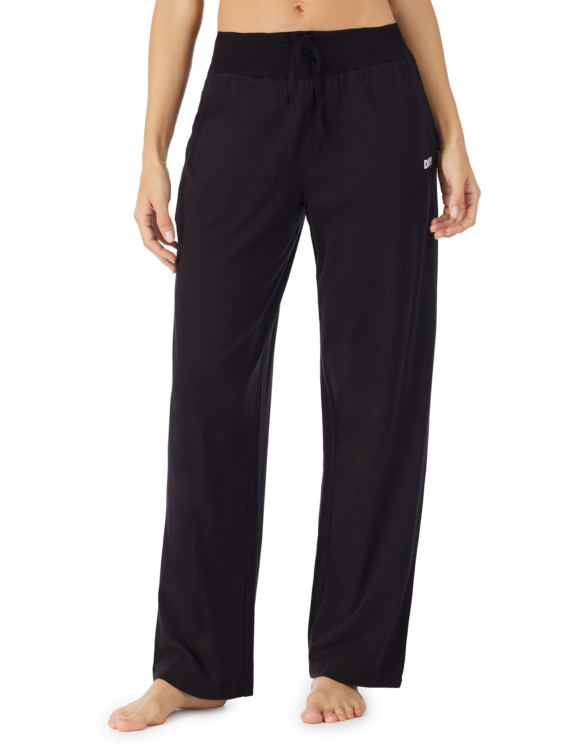 Dkny Women's Cotton Rich Logo Pyjama Bottoms - Black, Black,Grey