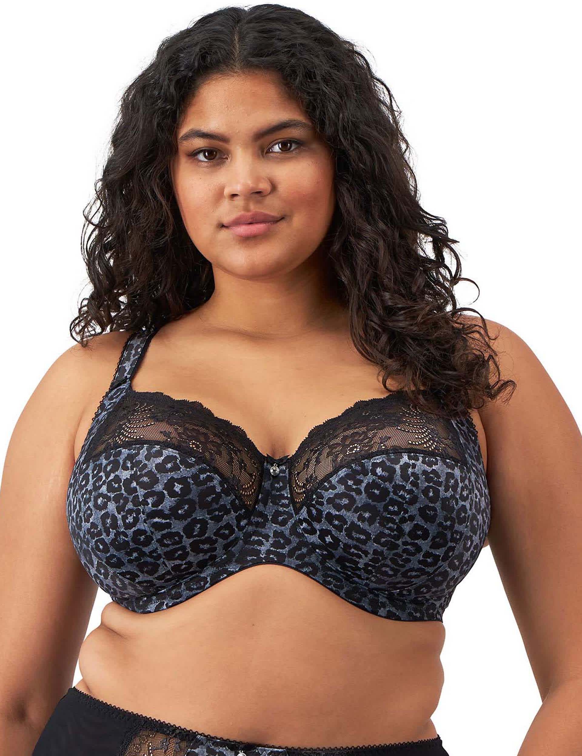 Elomi Women's Morgan Animal Print Wired Full Cup Bra DD-K - 46DD - Black Mix, Black Mix