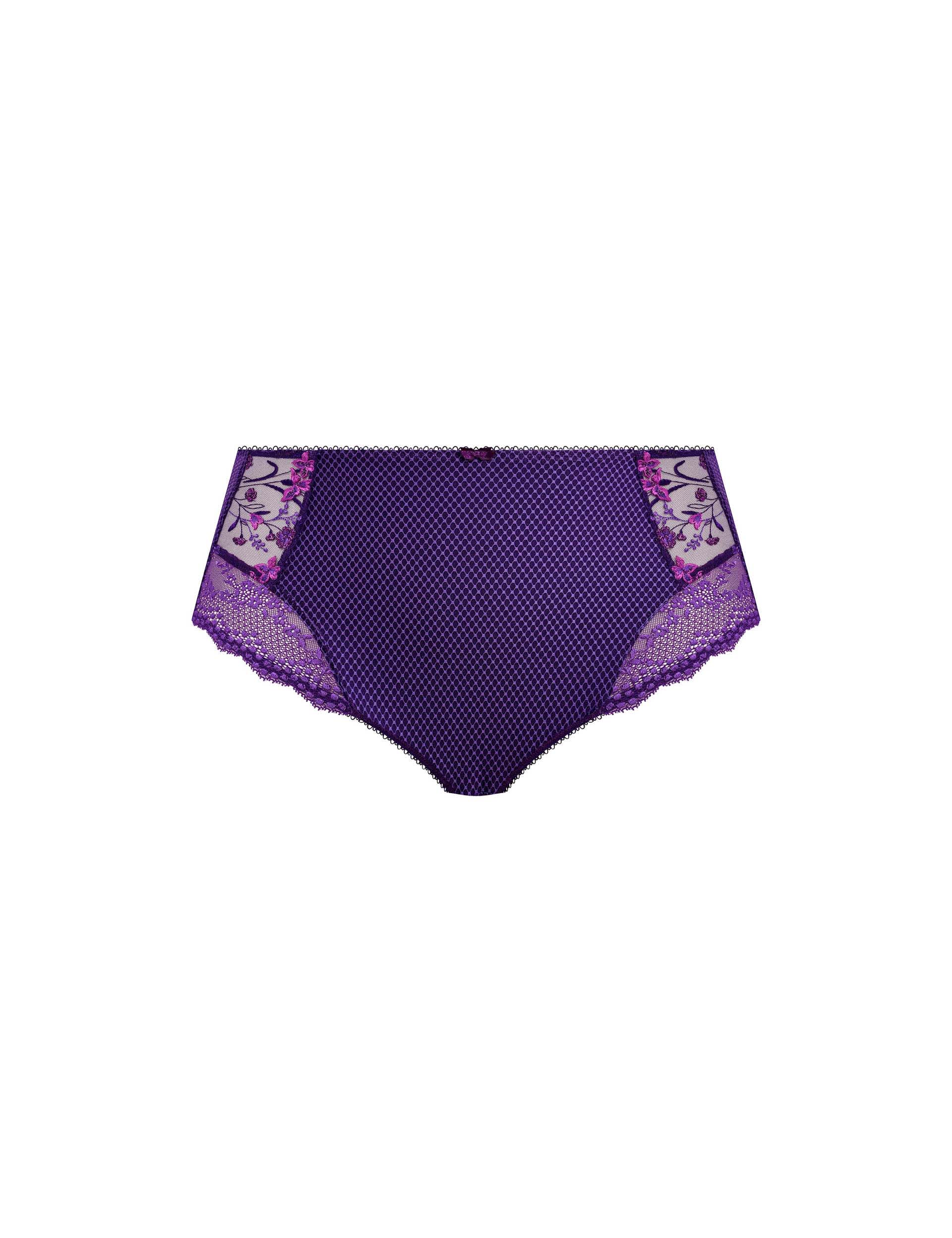 Elomi Women's Charley Mesh & Lace Full Briefs - XXL - Purple, Purple