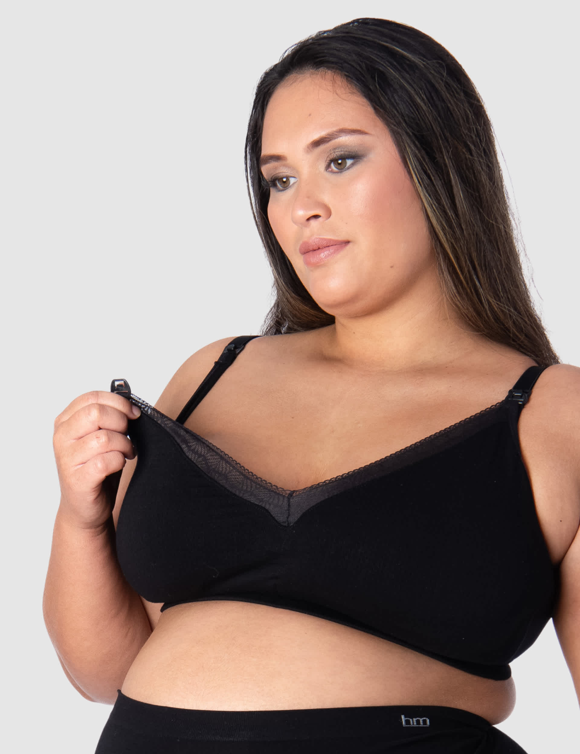 Hotmilk Women's Caress Plunge Nursing Bra - XL - Black, Black