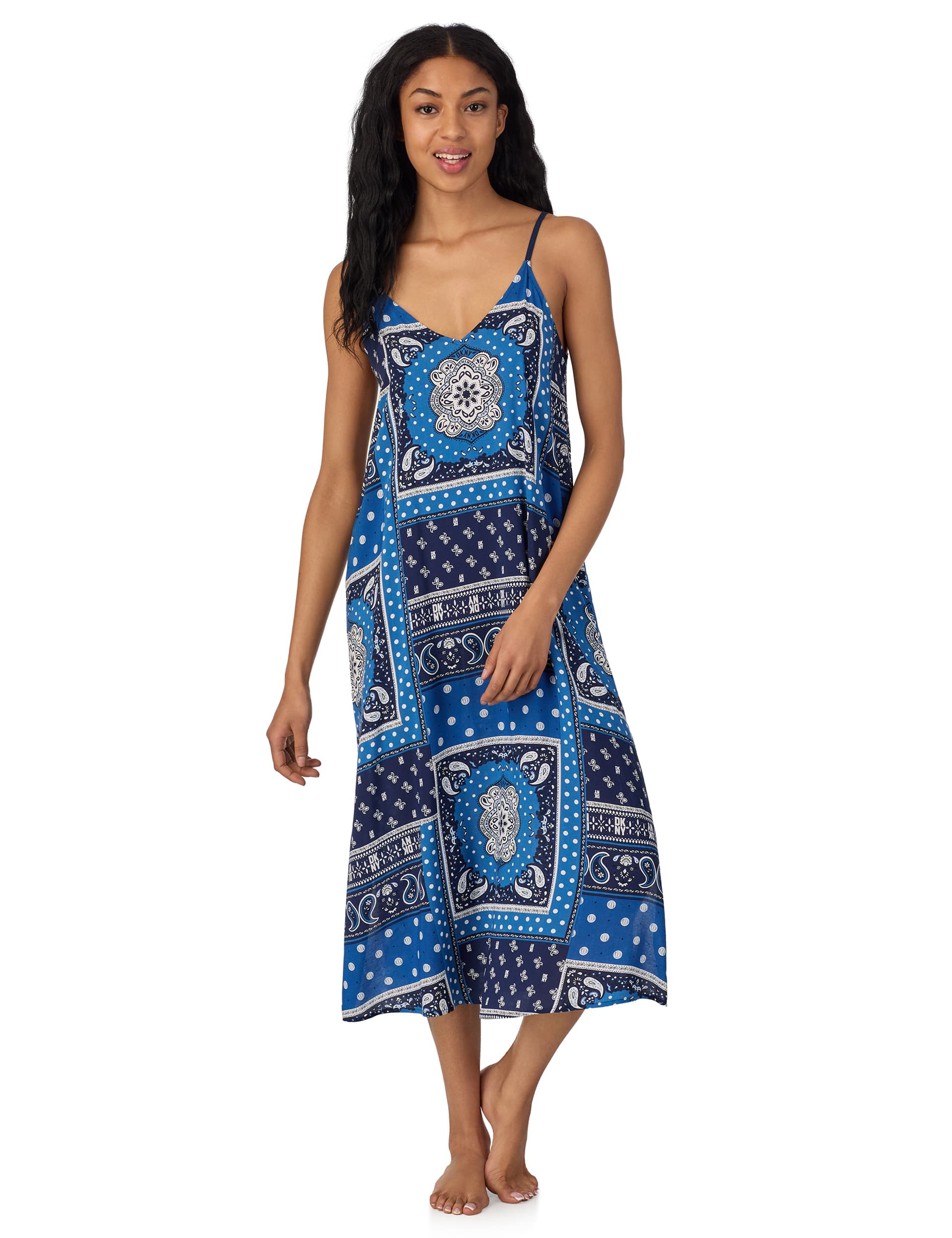 Dkny Women's Printed Chemise - Navy Mix, Navy Mix