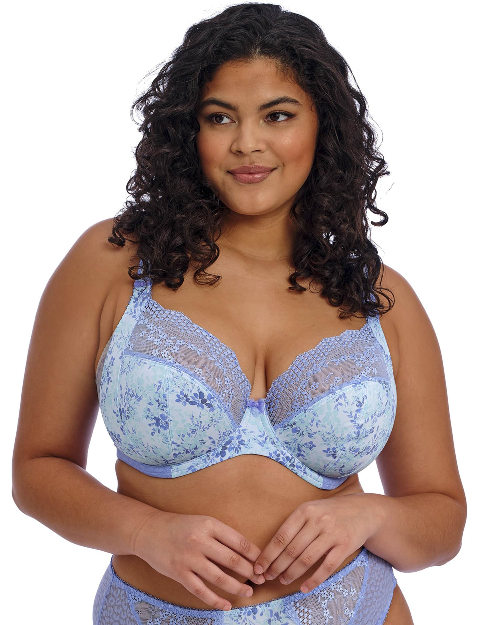 Elomi Women's Lucie Wired Plunge Bra - 36HH - Blue Mix, Blue Mix