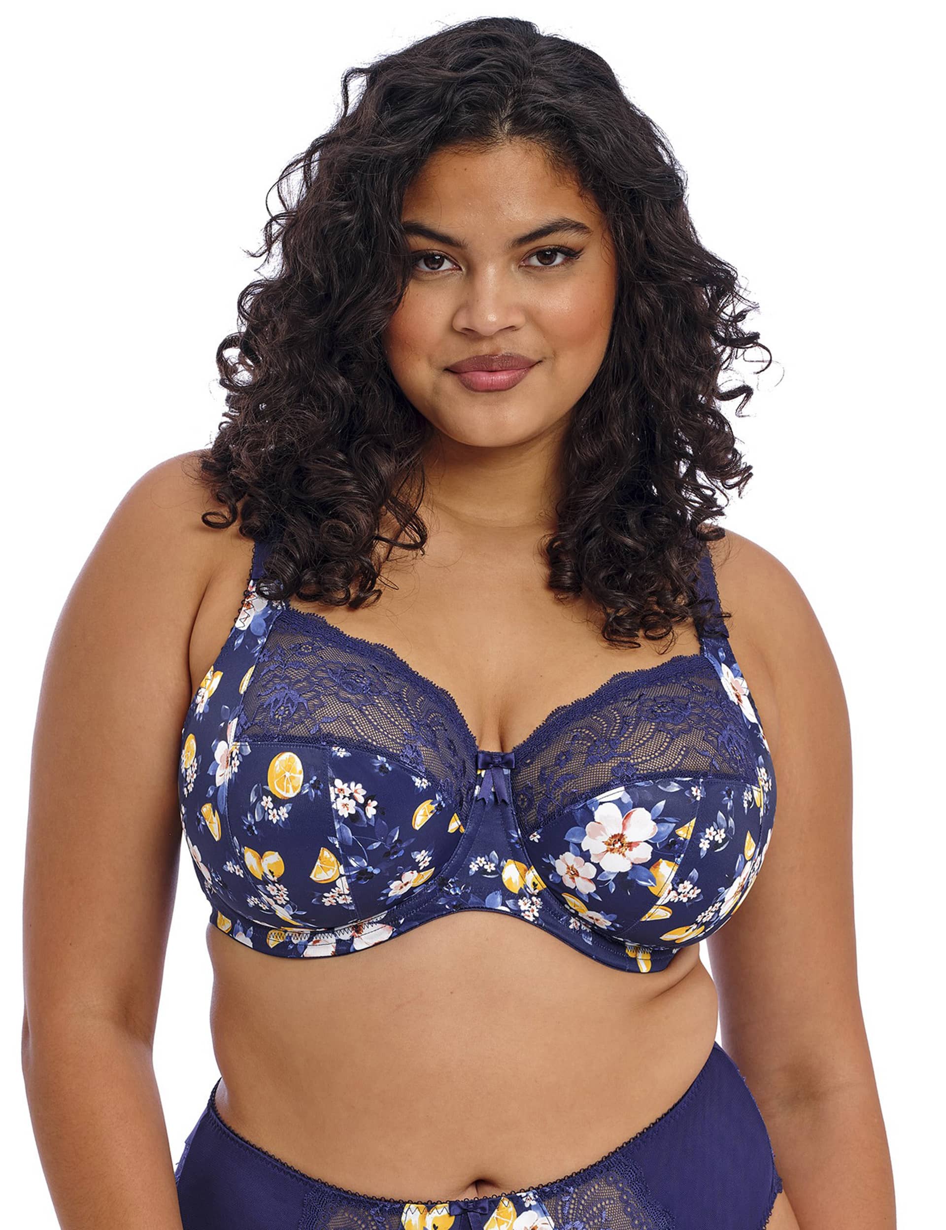 Elomi Women's Morgan Lace Wired Bra - 46DD - Navy Mix, Navy Mix