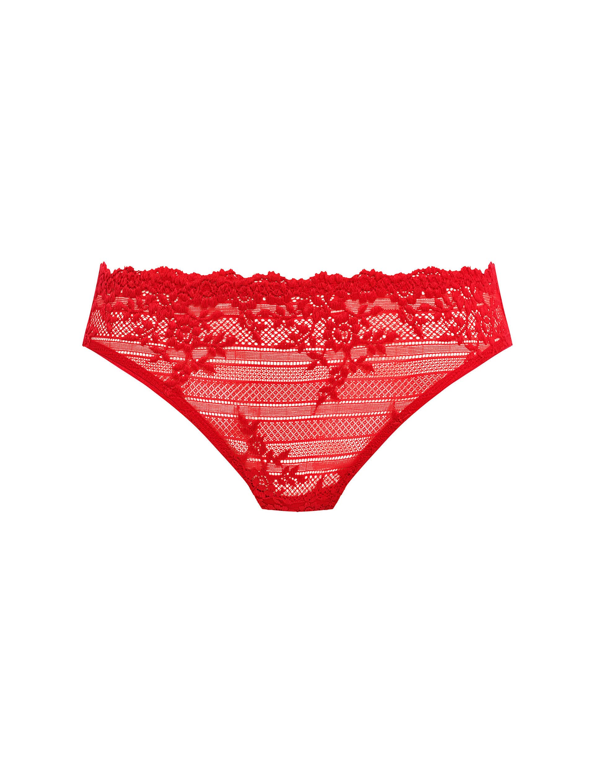 Wacoal Women's Embrace Mesh & Lace Bikini Knickers - Red, Red