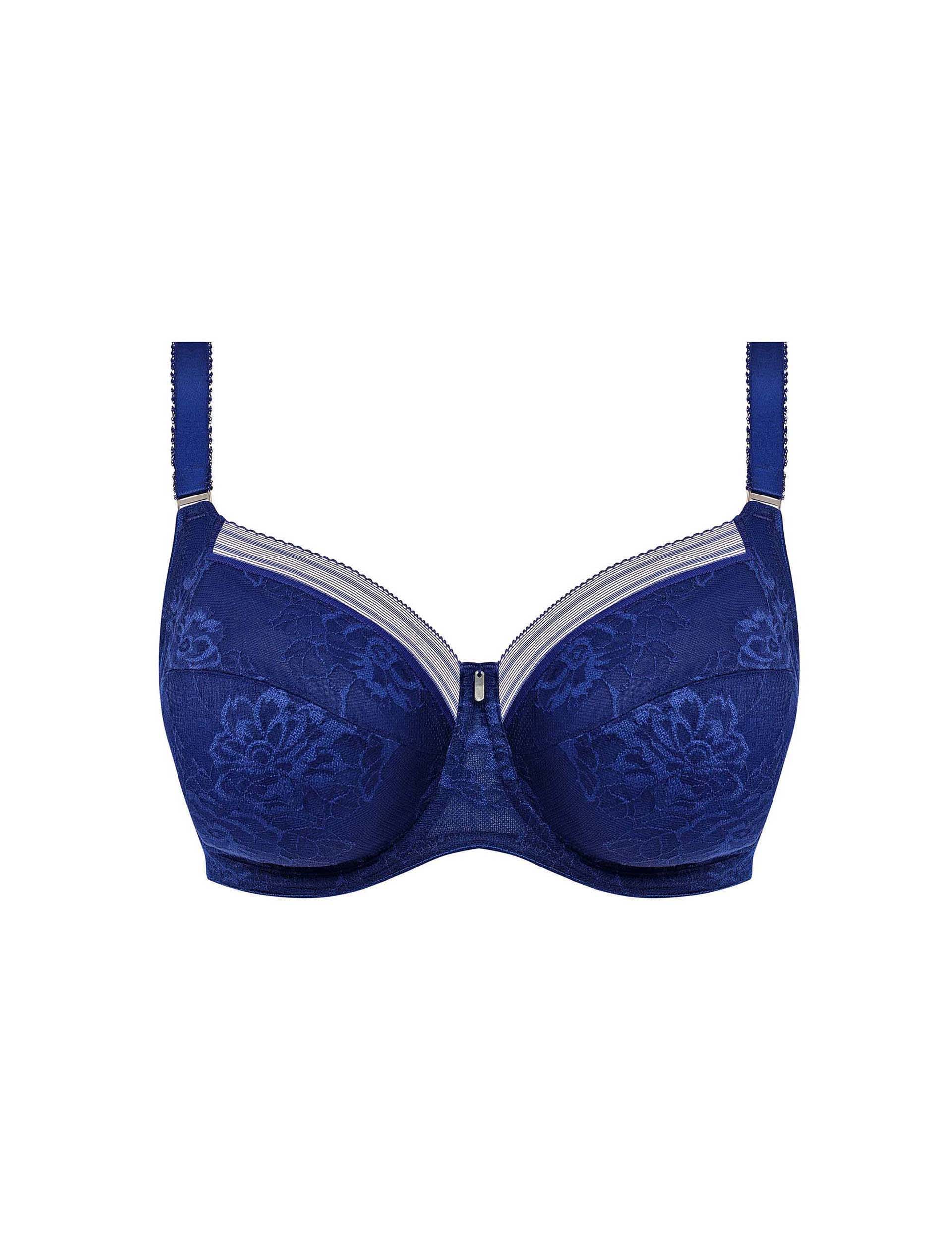 Fantasie Women's Fusion Lace Wired Side Support Bra (D-HH) - 34FF - Blue, Blue