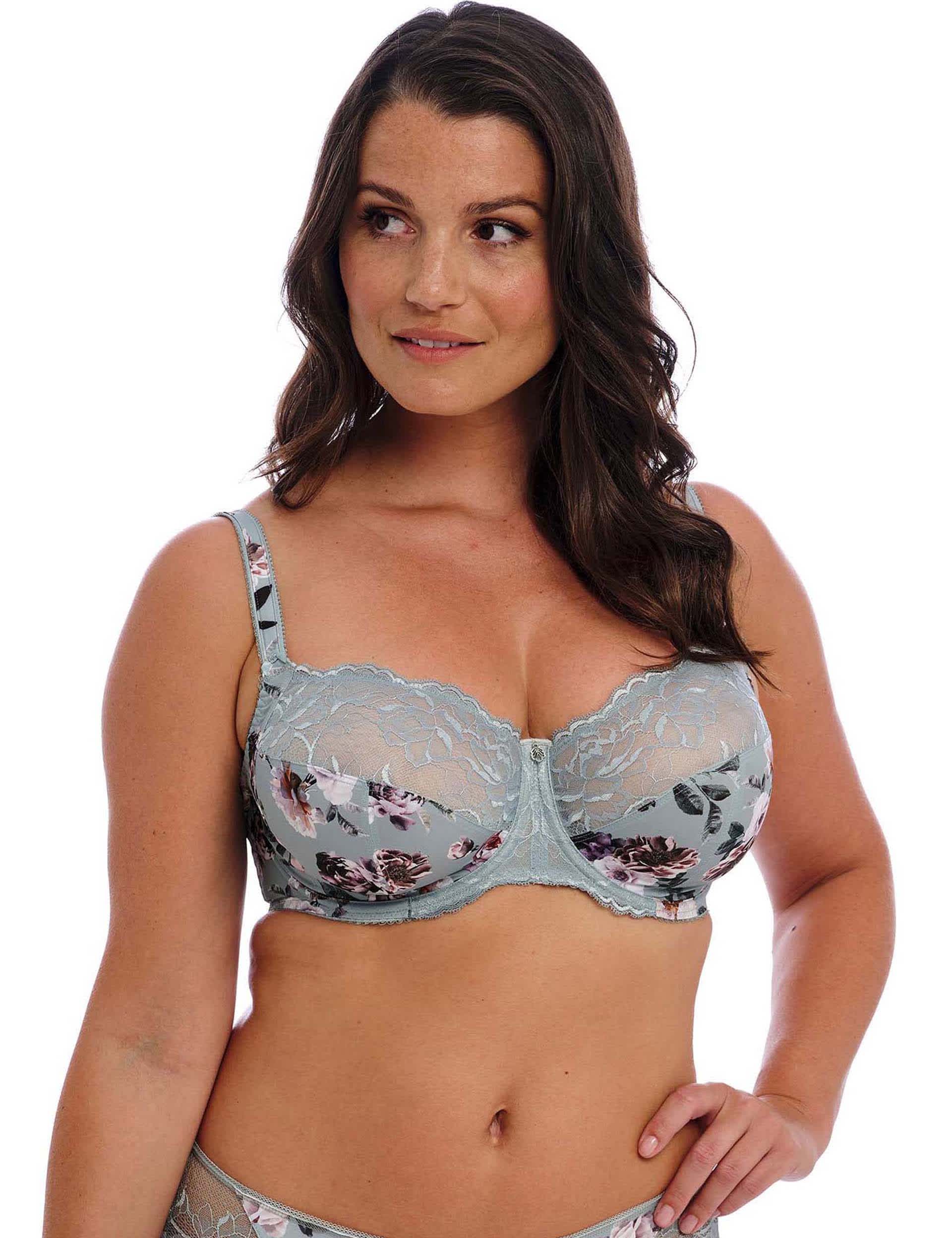 Fantasie Women's Pippa Floral Lace Wired Side Support Bra (DD-HH) - 34E - Blue Mix, Blue Mix