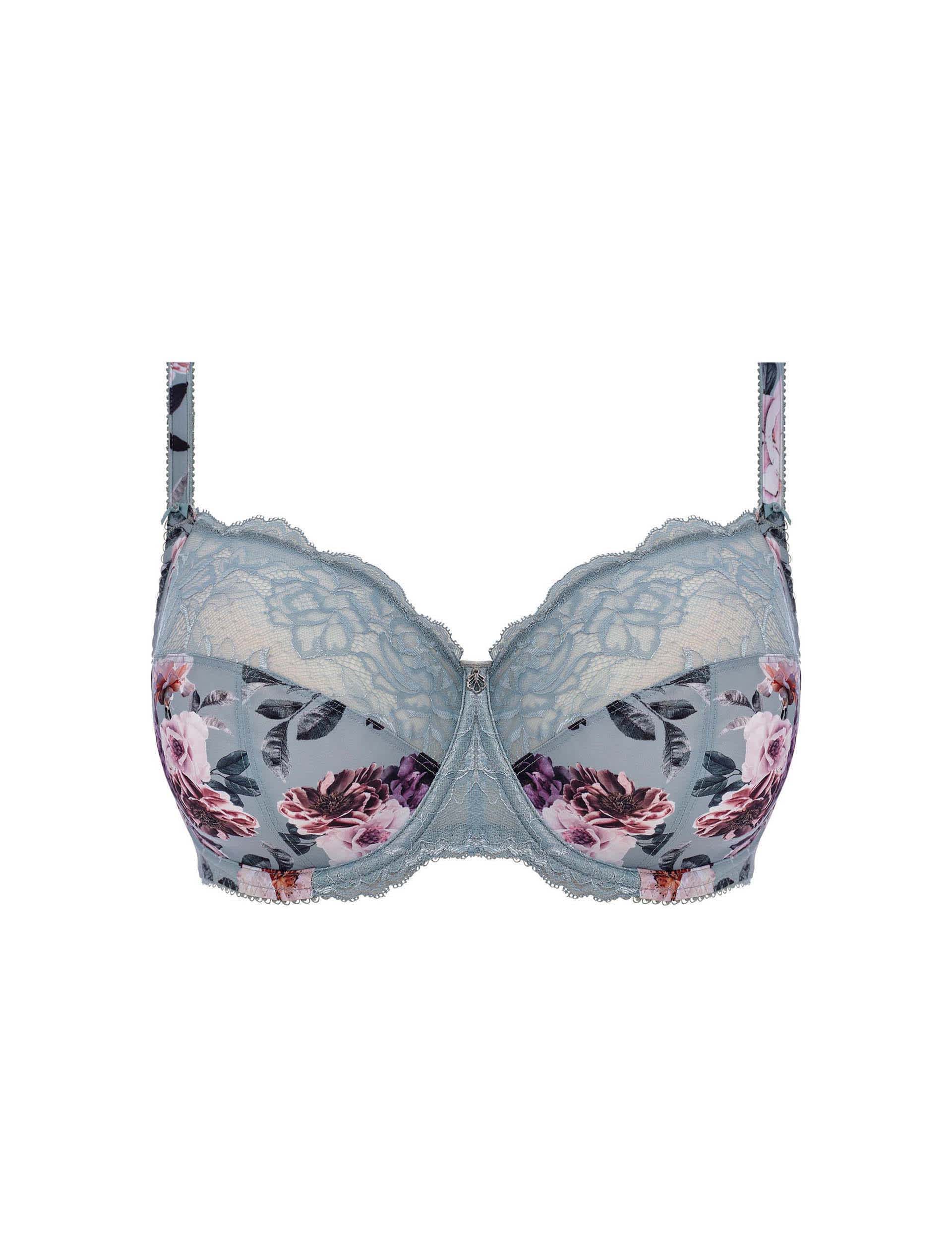 Fantasie Women's Pippa Floral Lace Wired Side Support Bra (DD-HH) - 38F - Blue Mix, Blue Mix