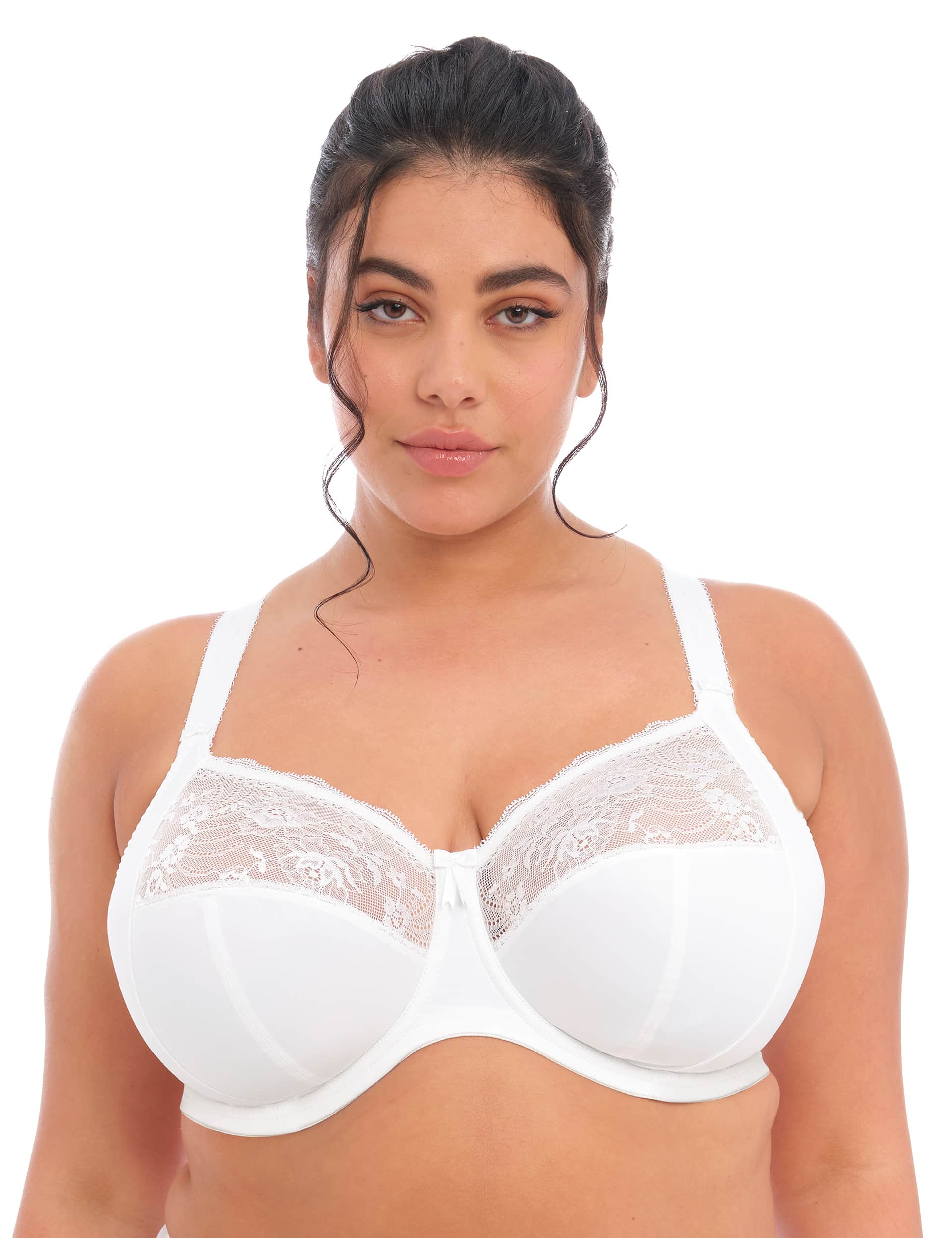 Elomi Women's Morgan Lace Wired Side Support Bra DD-K - 46DD - White, Blush,Black,White