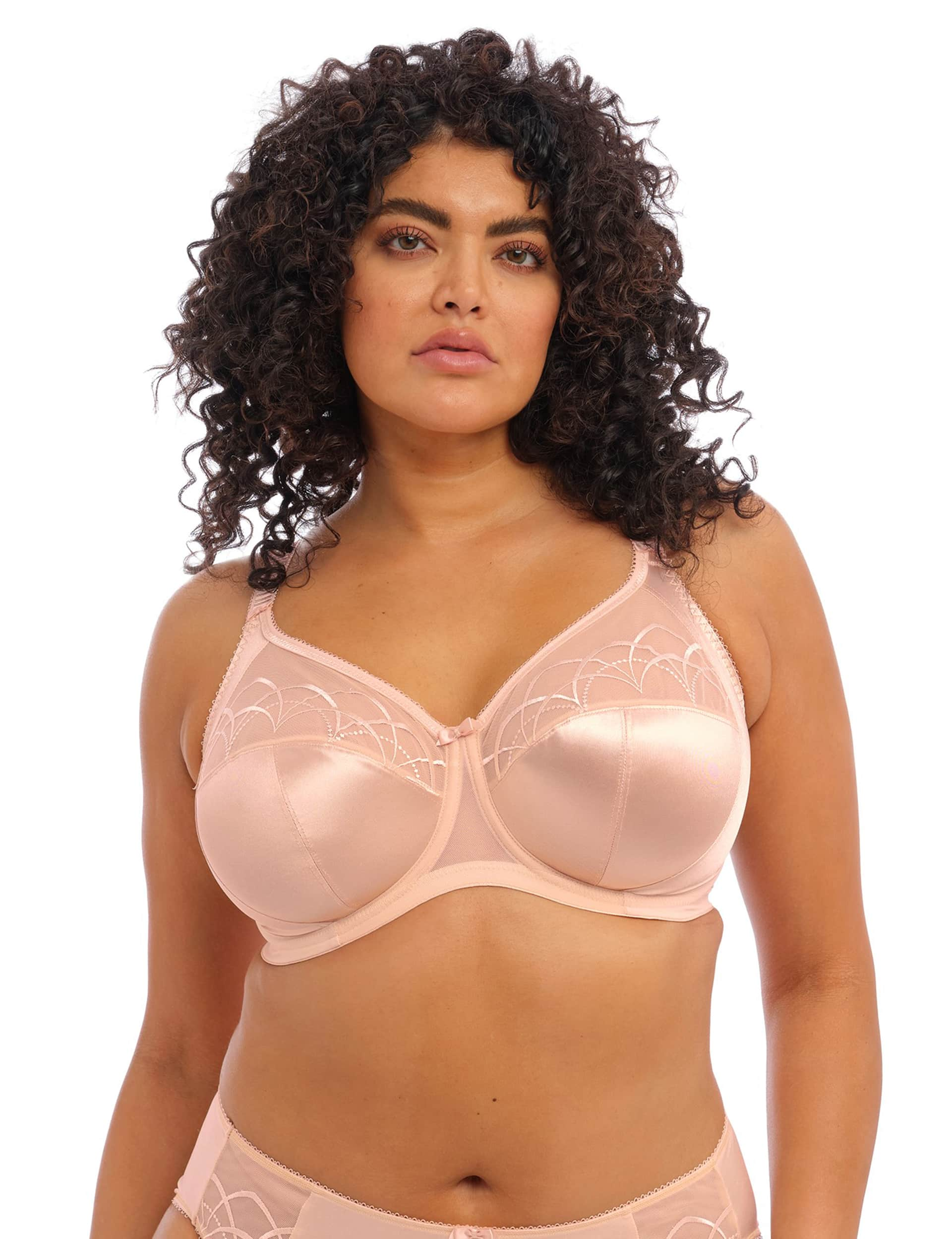 Elomi Women's Cate Wired Full Cup Bra DD-K - 46DD - Beige, Beige,White