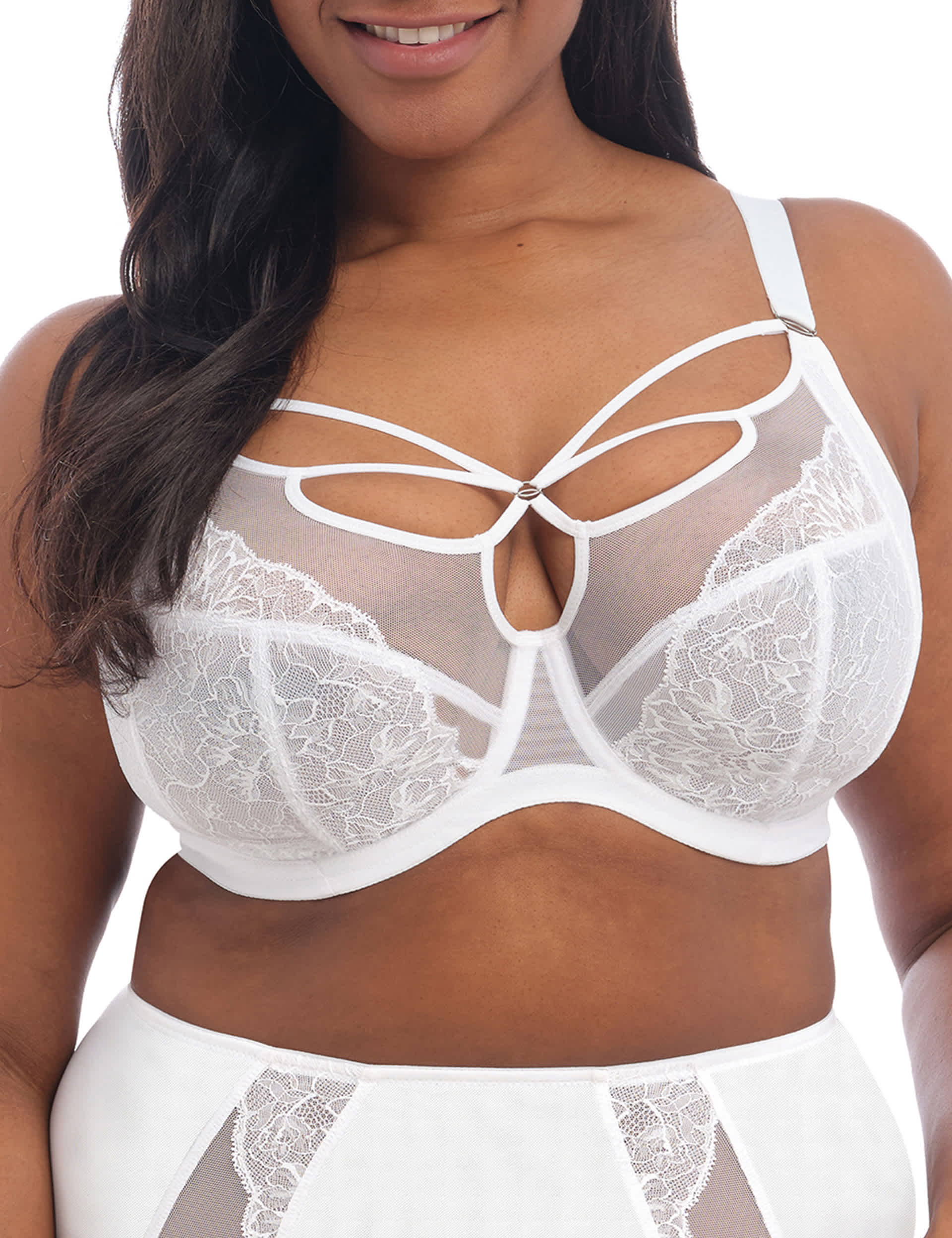 Elomi Women's Brianna Wired Plunge Bra E-K - 40F - White, White